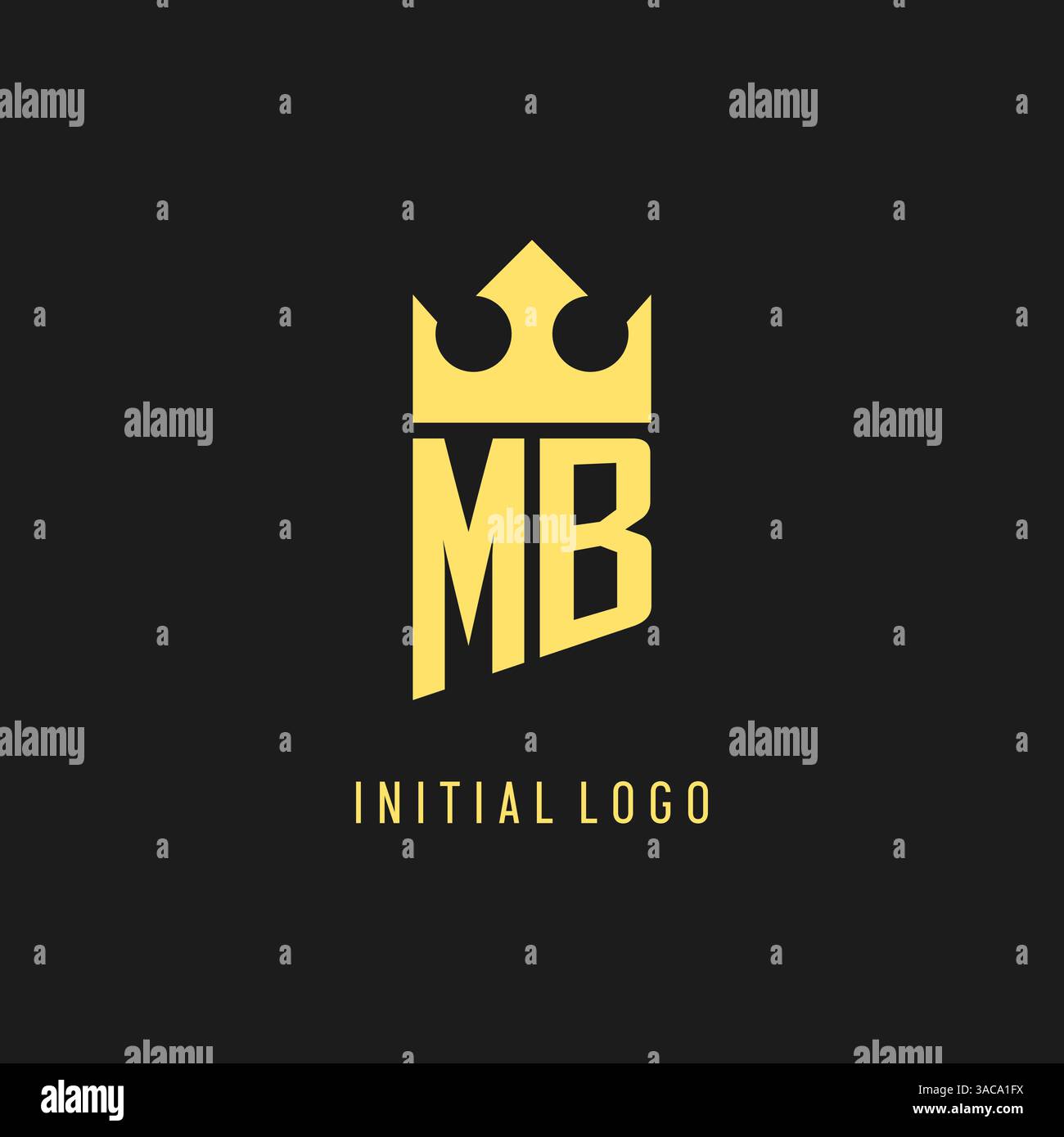 Monogram MB logo shield crown shape, elegant and luxury initial logo style vector graphic Stock Vector