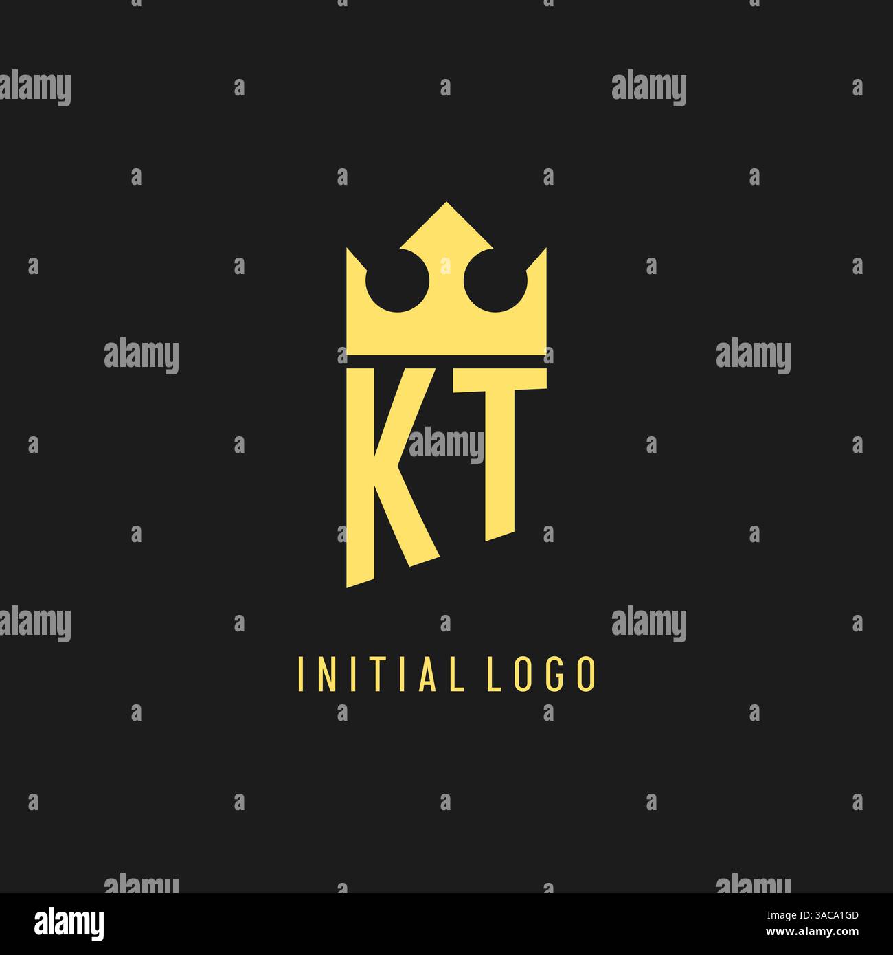 Monogram KT logo shield crown shape, elegant and luxury initial logo style vector graphic Stock Vector