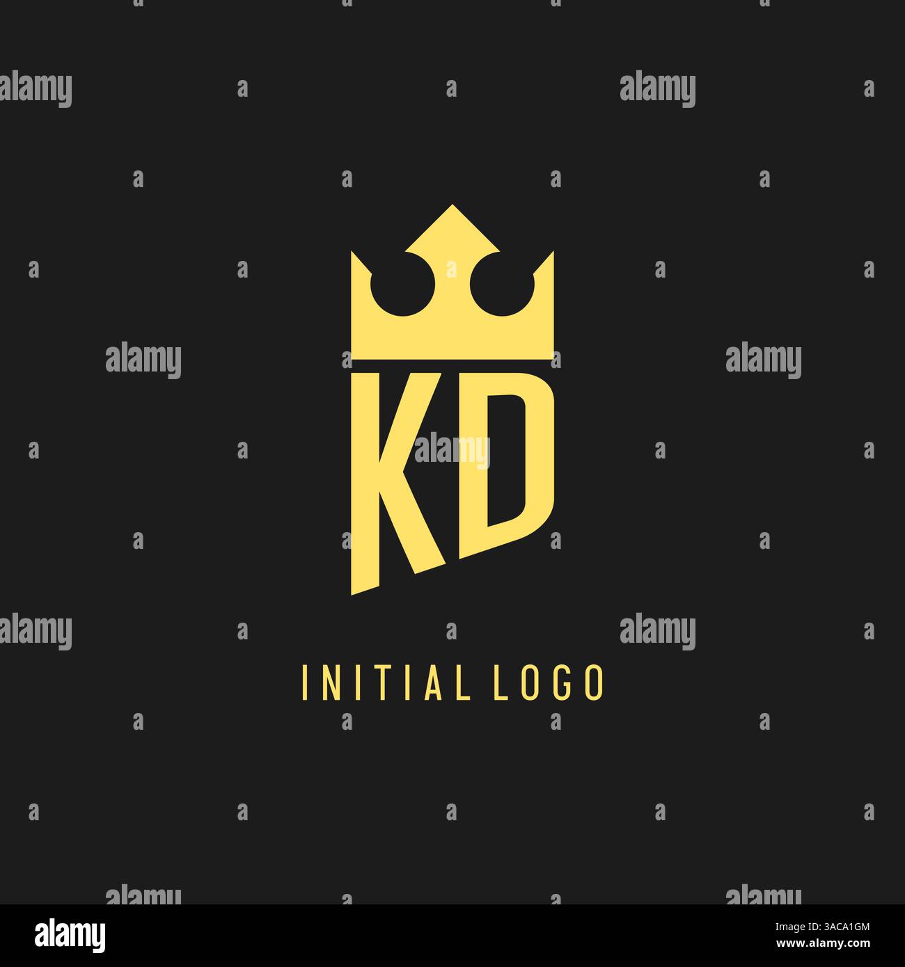 Monogram KD logo shield crown shape, elegant and luxury initial logo style vector graphic Stock Vector