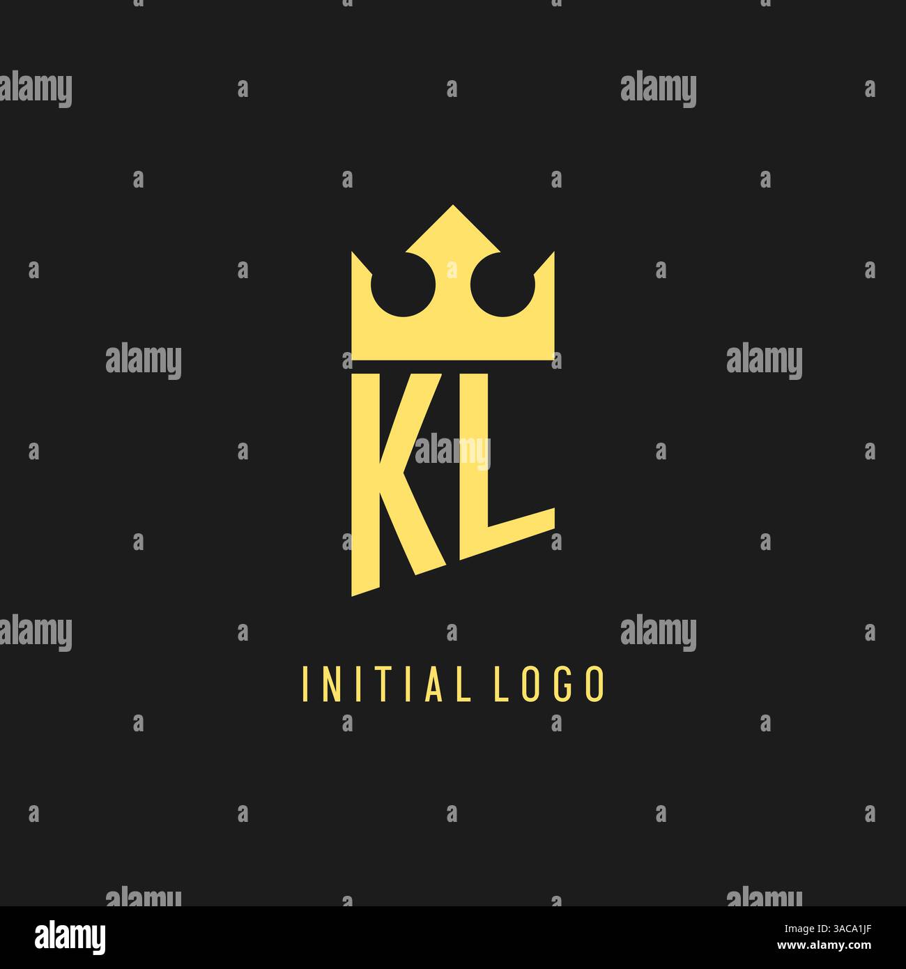 Monogram KL logo shield crown shape, elegant and luxury initial logo style vector graphic Stock Vector