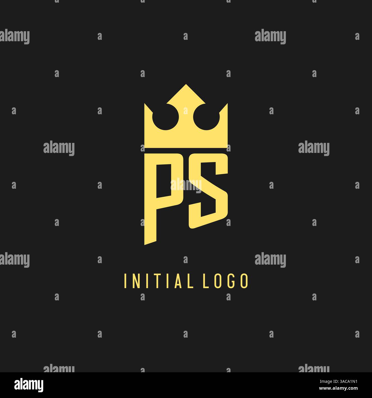 Monogram PS logo shield crown shape, elegant and luxury initial logo style vector graphic Stock Vector