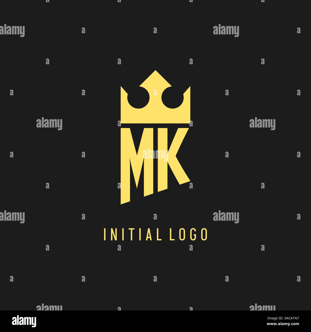 Monogram MK logo shield crown shape, elegant and luxury initial logo style vector graphic Stock Vector