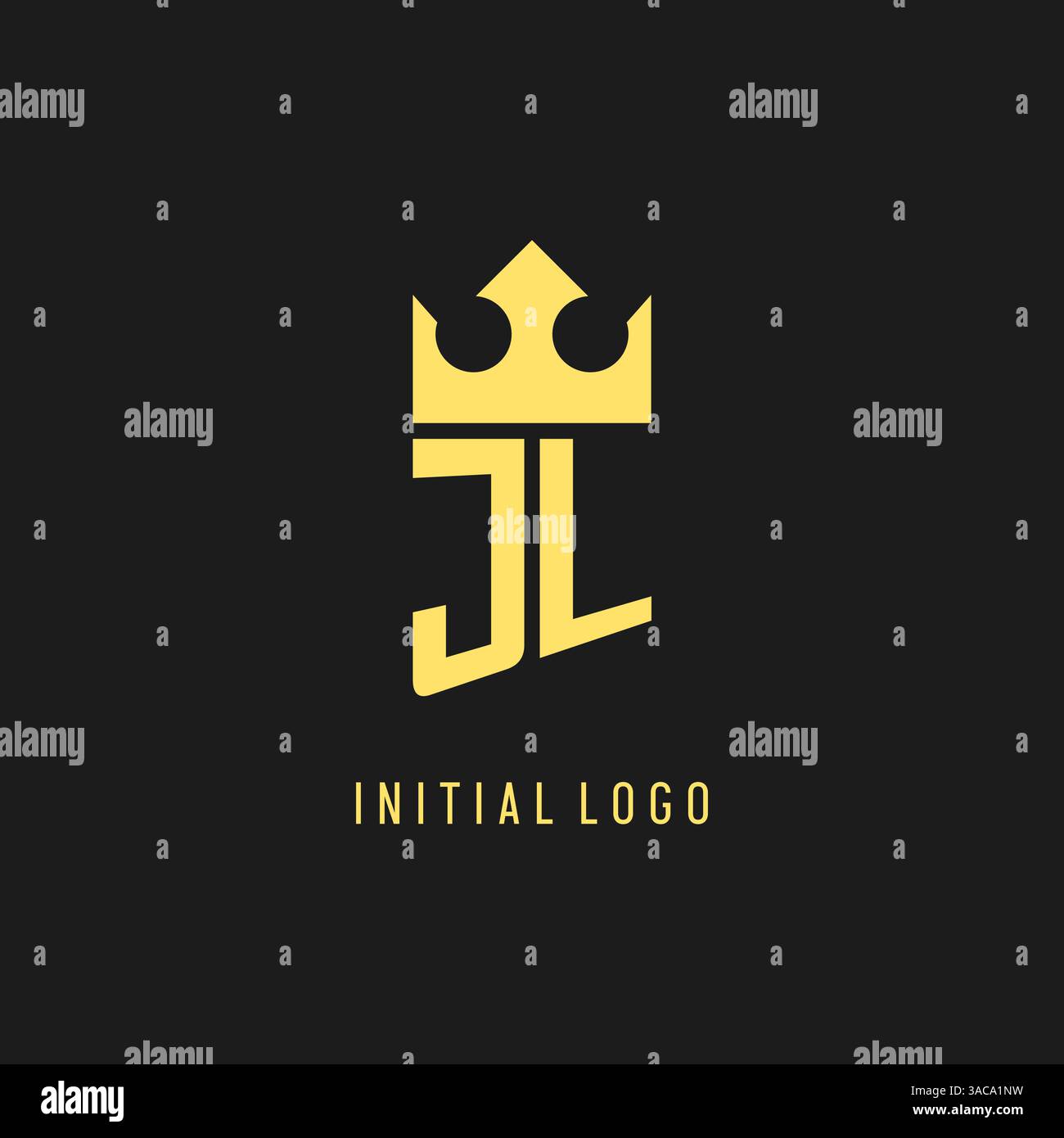 Monogram JL logo shield crown shape, elegant and luxury initial logo style vector graphic Stock Vector