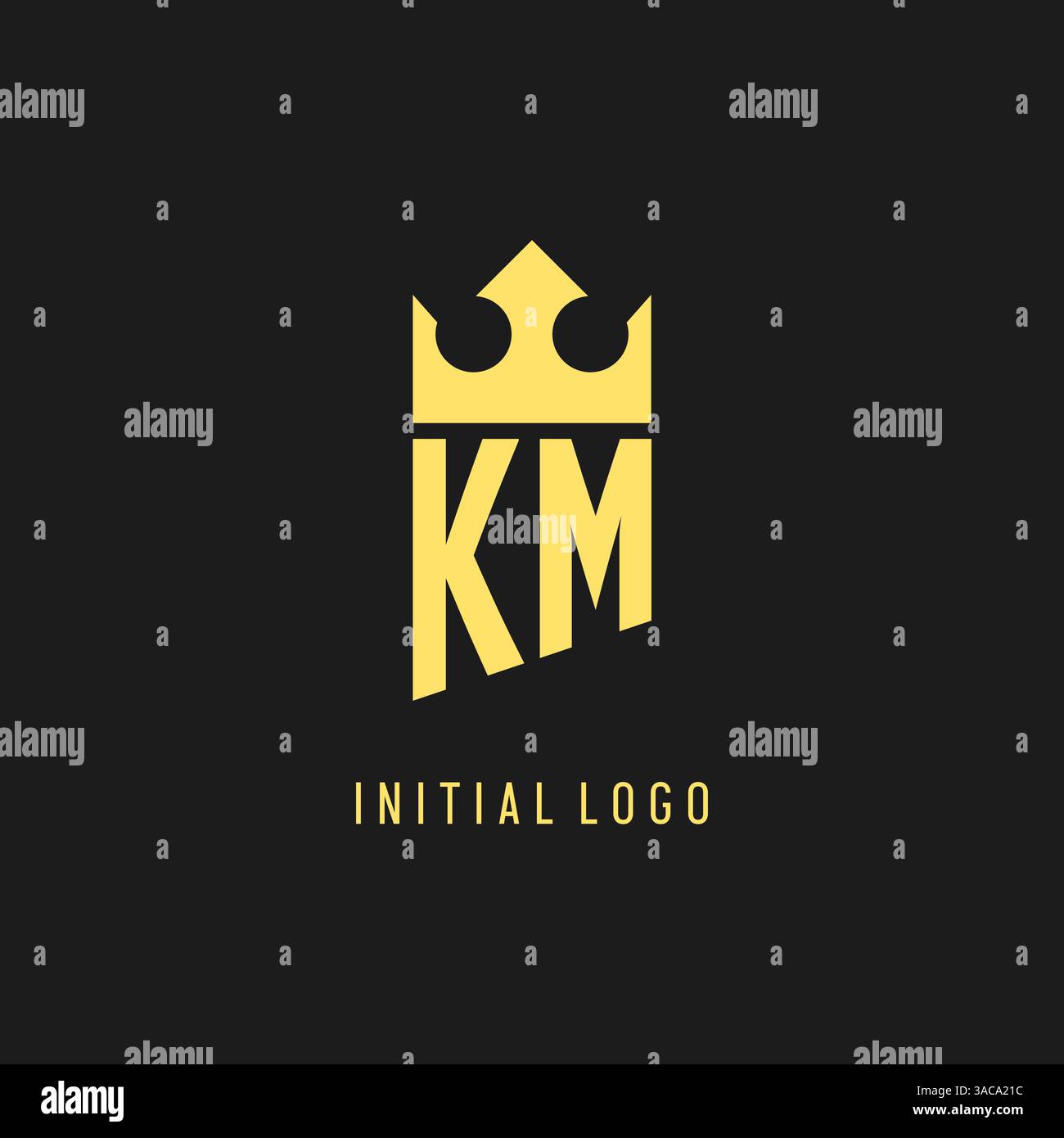 Monogram KM logo shield crown shape, elegant and luxury initial logo style vector graphic Stock Vector