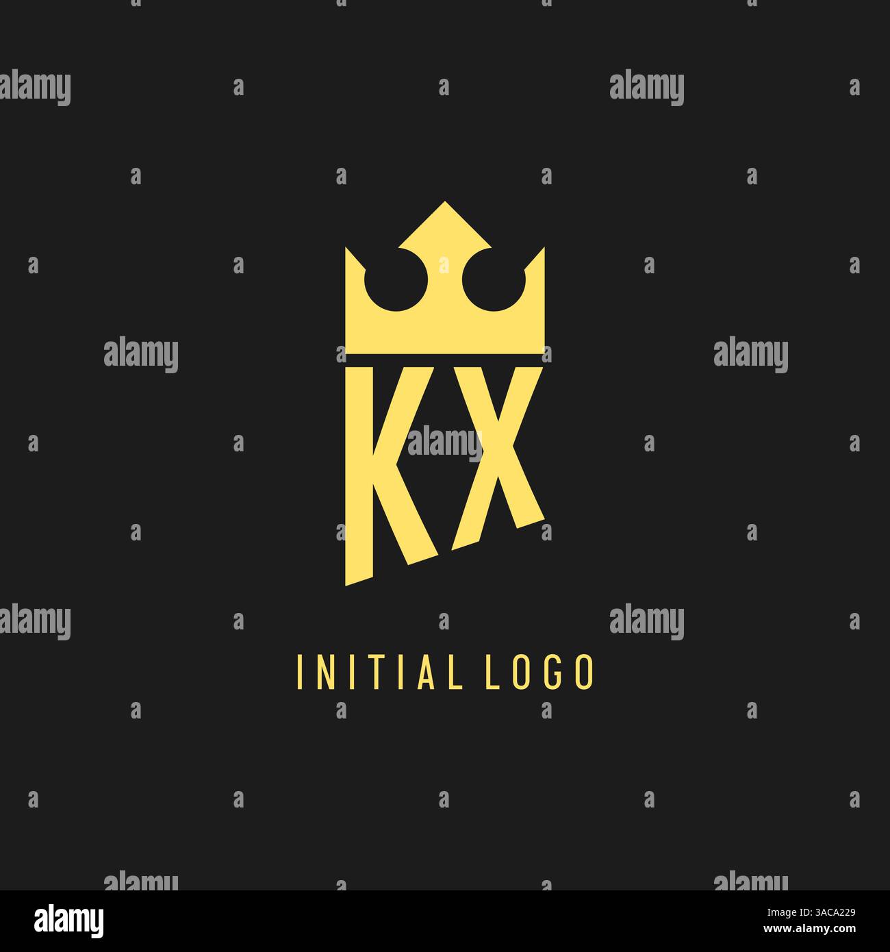 Monogram KX logo shield crown shape, elegant and luxury initial logo style vector graphic Stock Vector