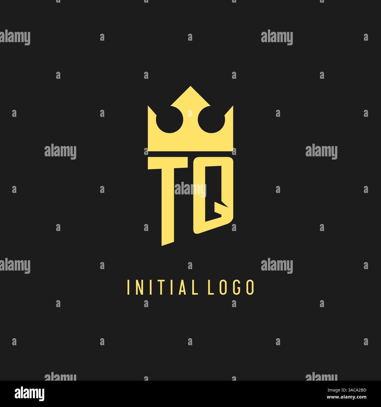 Monogram TQ logo shield crown shape, elegant and luxury initial logo style vector graphic Stock Vector