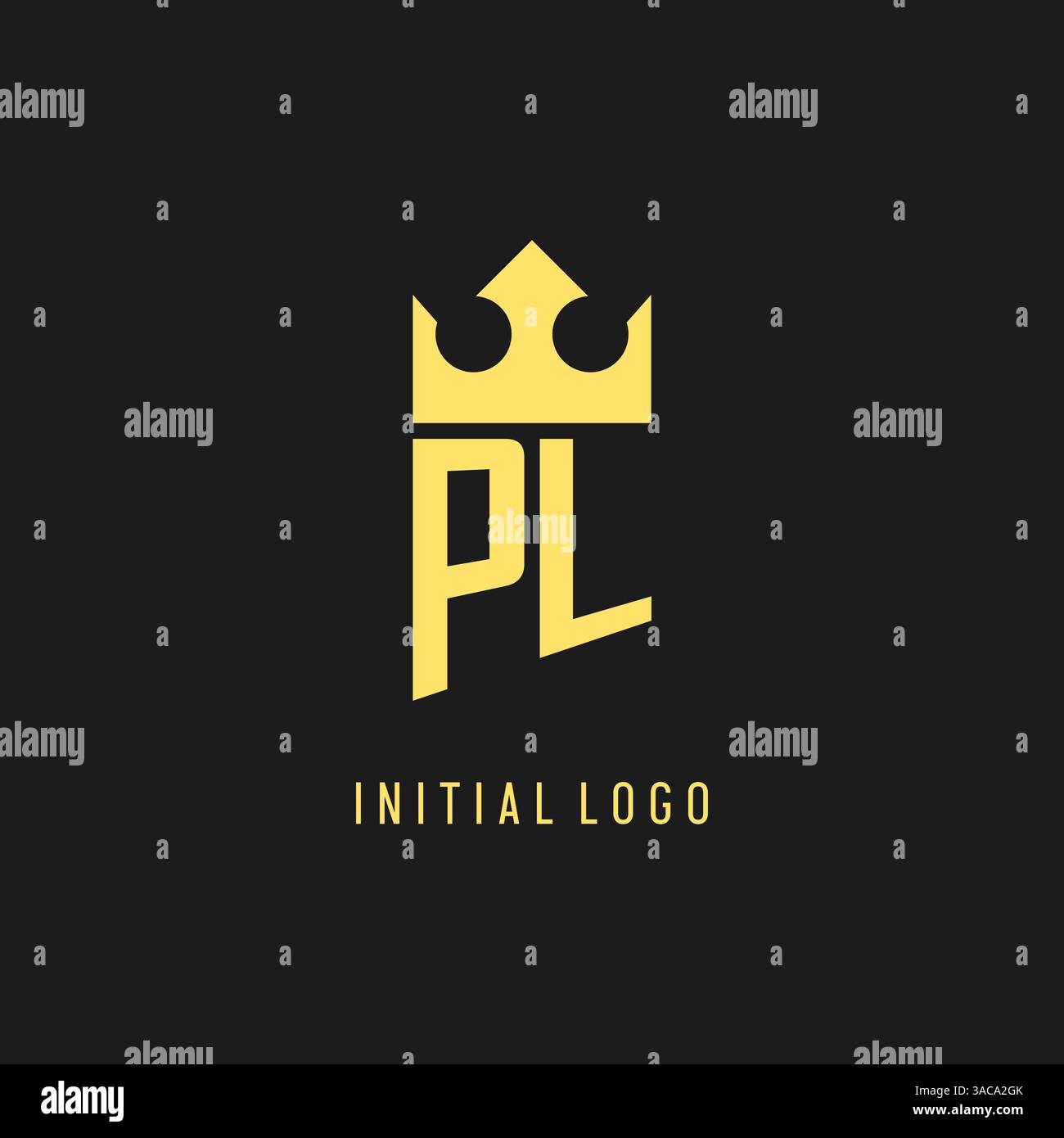 Monogram PL logo shield crown shape, elegant and luxury initial logo style vector graphic Stock Vector