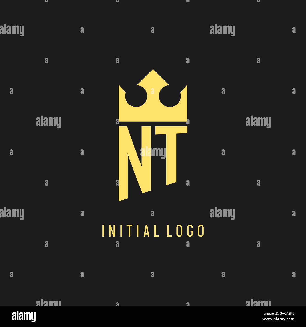 Monogram NT logo shield crown shape, elegant and luxury initial logo style vector graphic Stock Vector