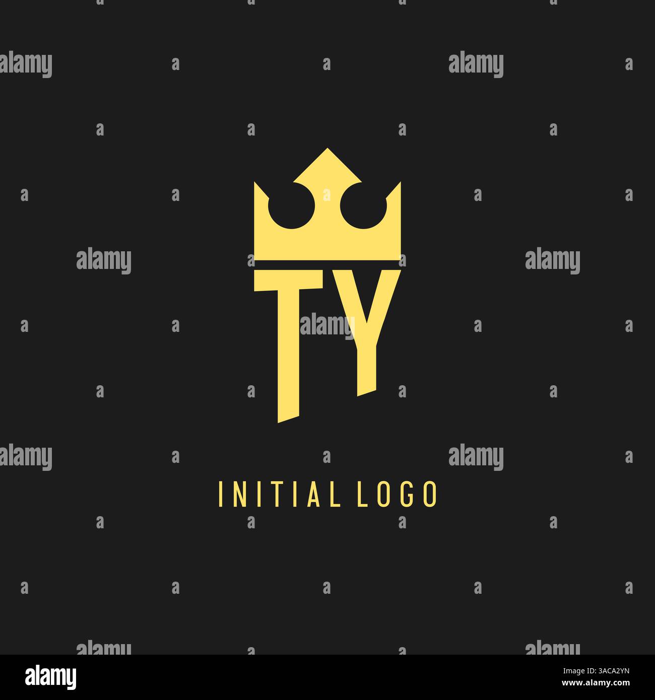 Monogram TY logo shield crown shape, elegant and luxury initial logo style vector graphic Stock Vector