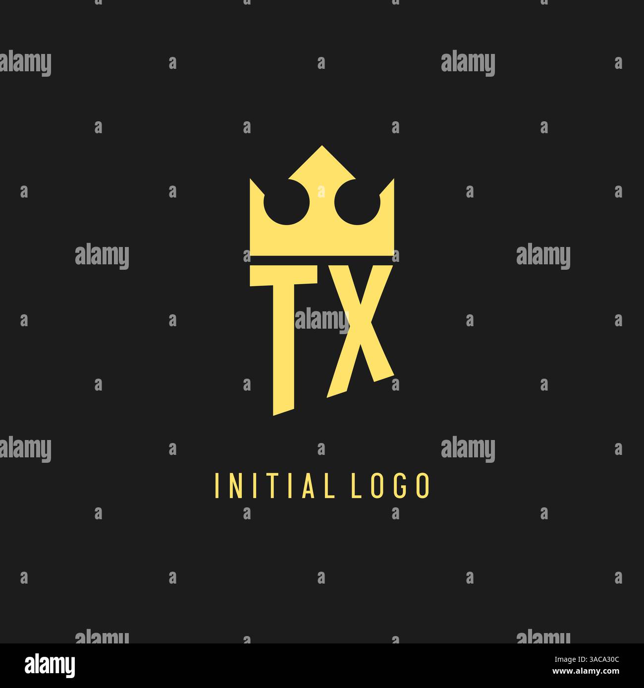 Monogram TX logo shield crown shape, elegant and luxury initial logo style vector graphic Stock Vector