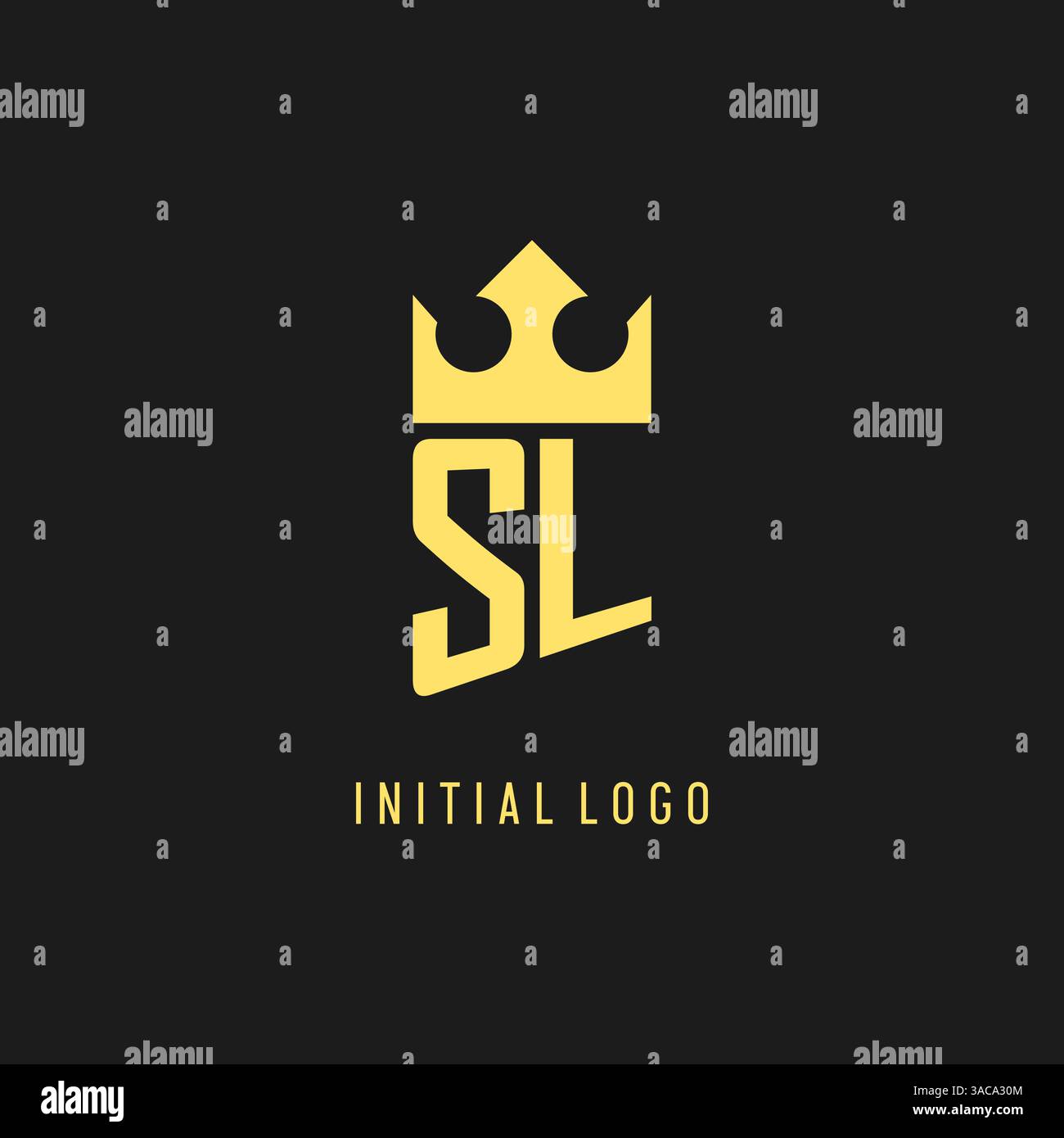 Monogram SL logo shield crown shape, elegant and luxury initial logo style vector graphic Stock Vector