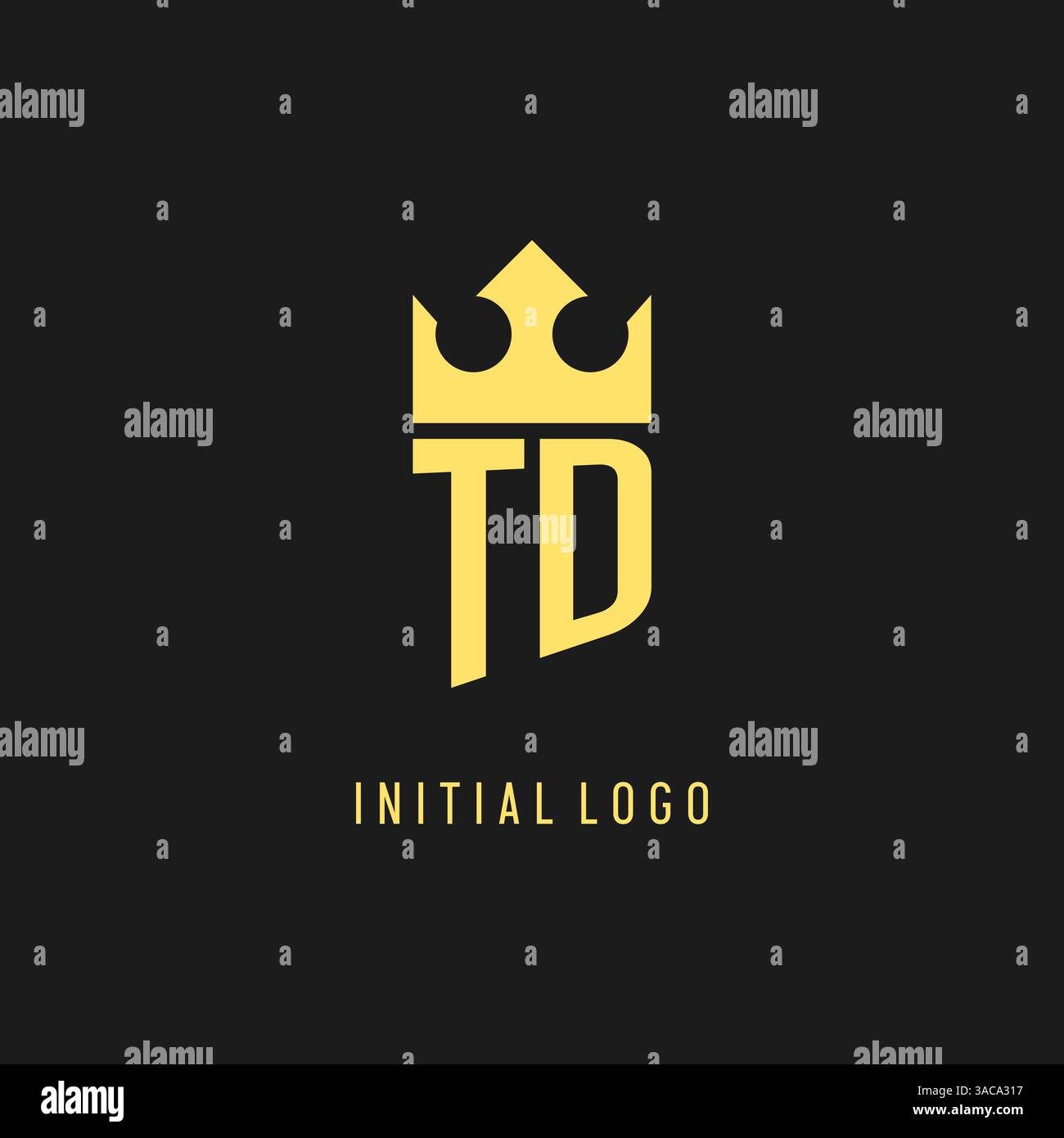 Monogram TD logo shield crown shape, elegant and luxury initial logo style vector graphic Stock Vector
