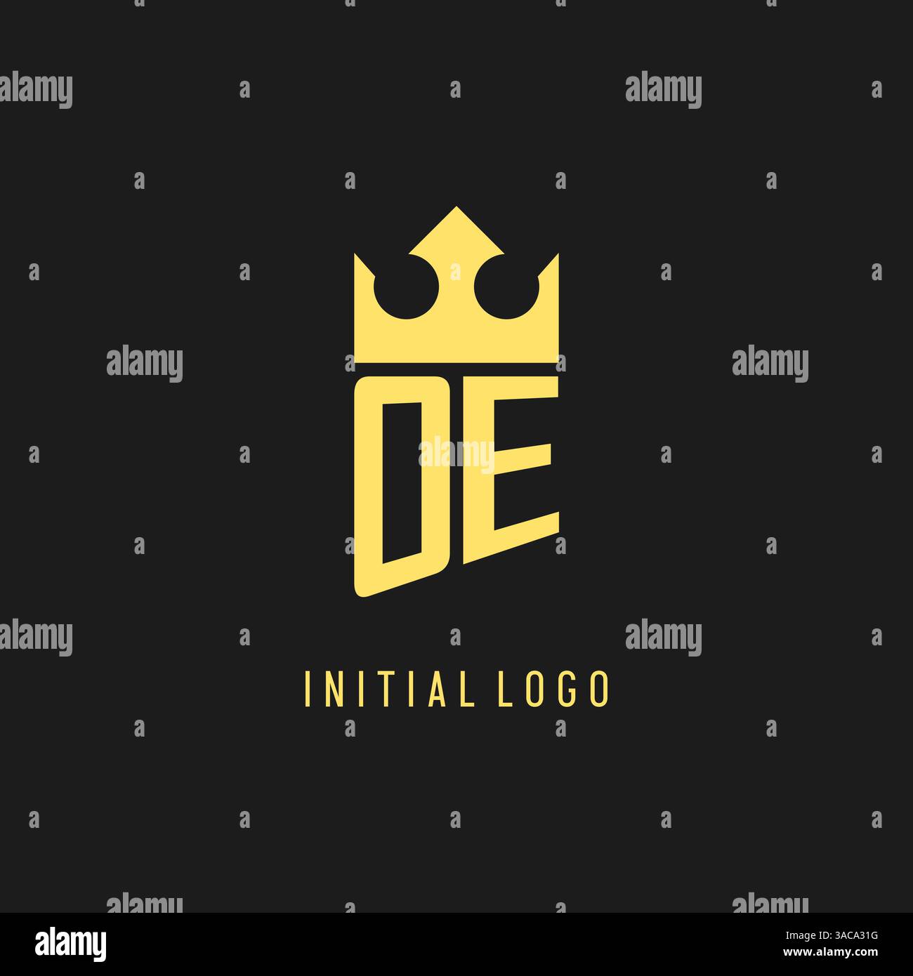 Monogram OE logo shield crown shape, elegant and luxury initial logo style vector graphic Stock Vector