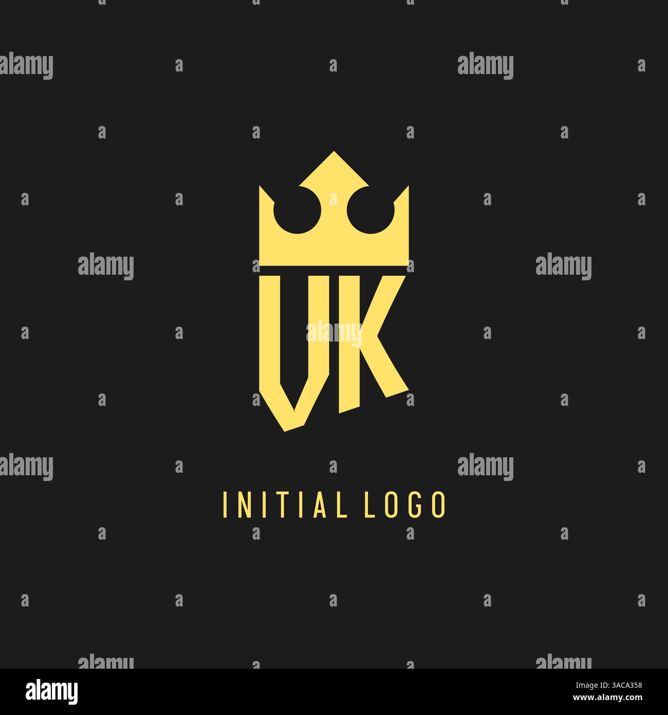 Monogram VK logo shield crown shape, elegant and luxury initial logo style vector graphic Stock Vector