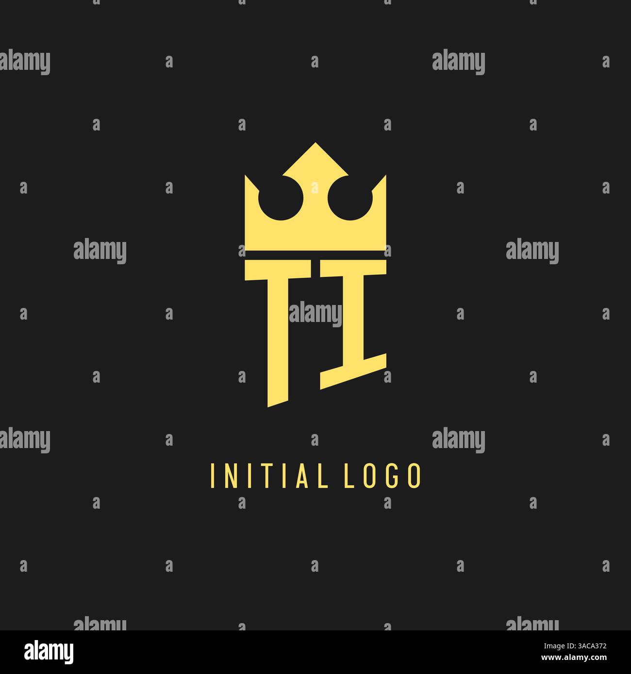 Monogram TI logo shield crown shape, elegant and luxury initial logo style vector graphic Stock Vector