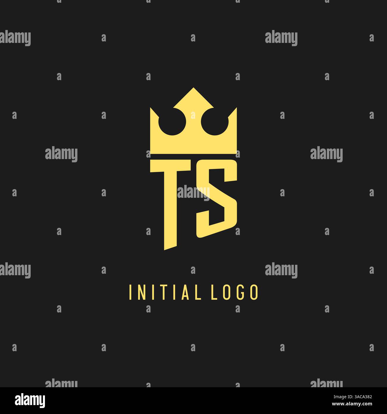 Monogram TS logo shield crown shape, elegant and luxury initial logo style vector graphic Stock Vector
