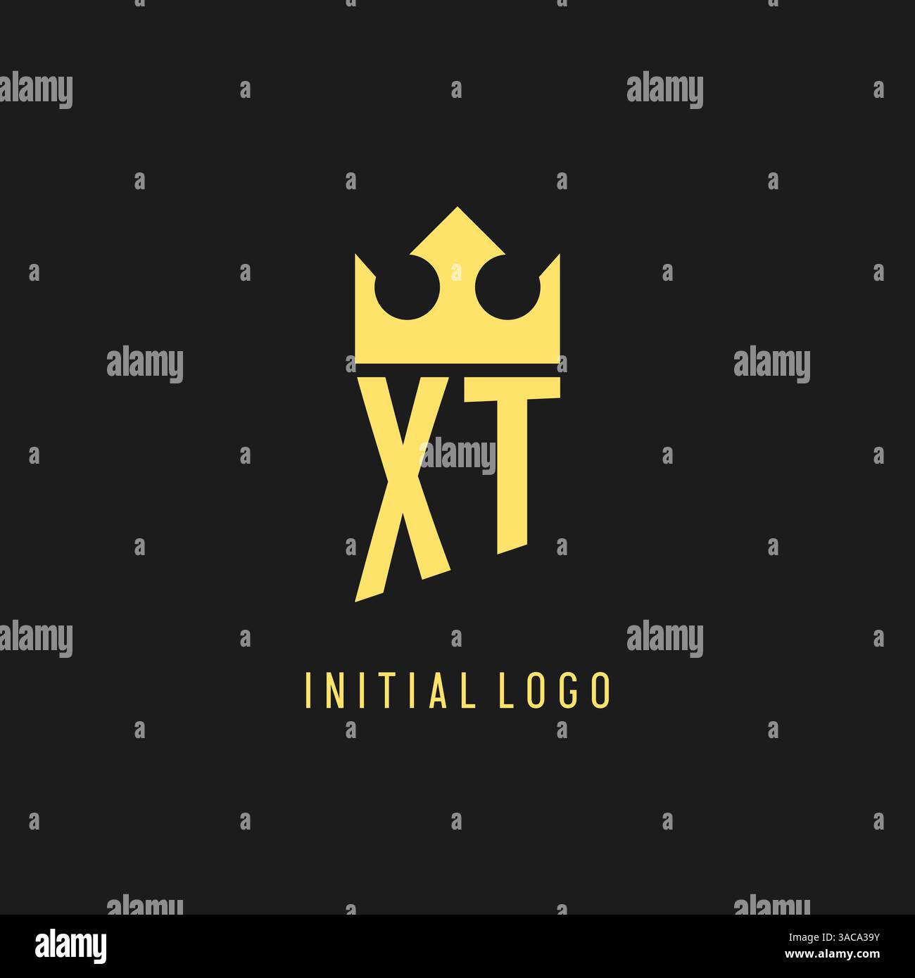 Monogram XT logo shield crown shape, elegant and luxury initial logo style vector graphic Stock Vector
