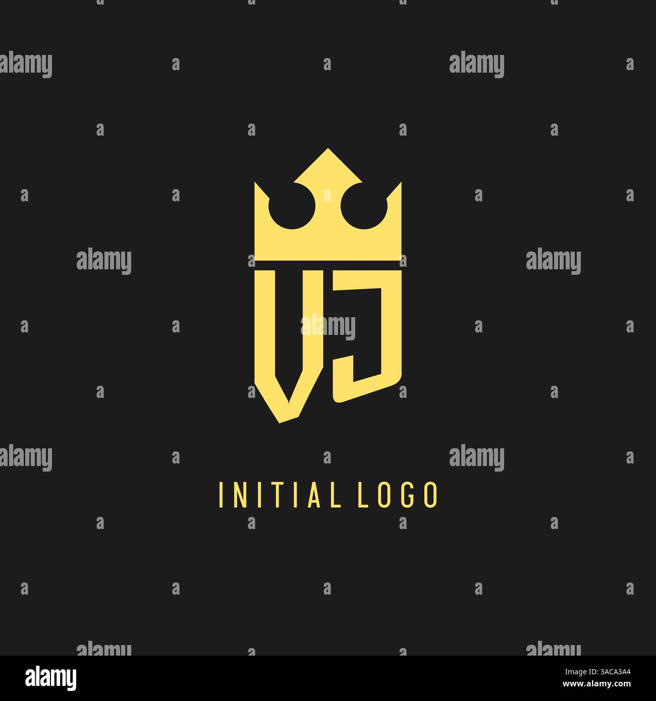 Monogram VJ logo shield crown shape, elegant and luxury initial logo style vector graphic Stock Vector