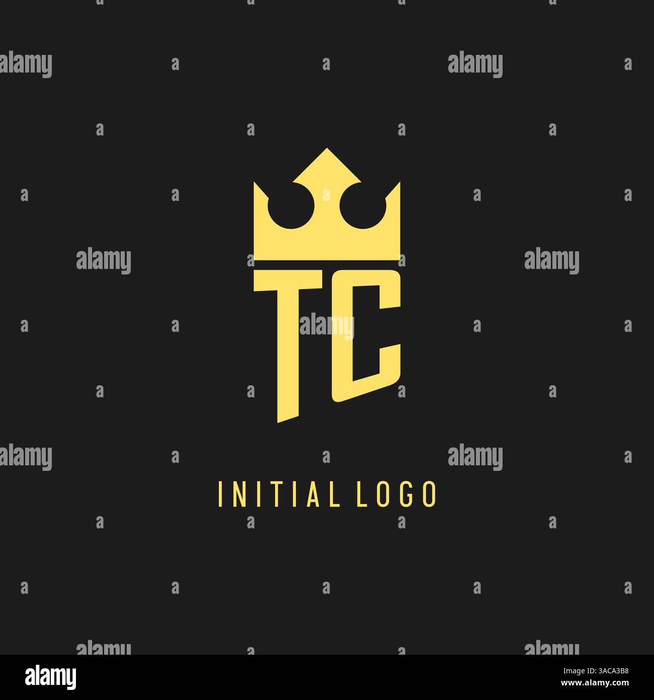 Monogram TC logo shield crown shape, elegant and luxury initial logo style vector graphic Stock Vector