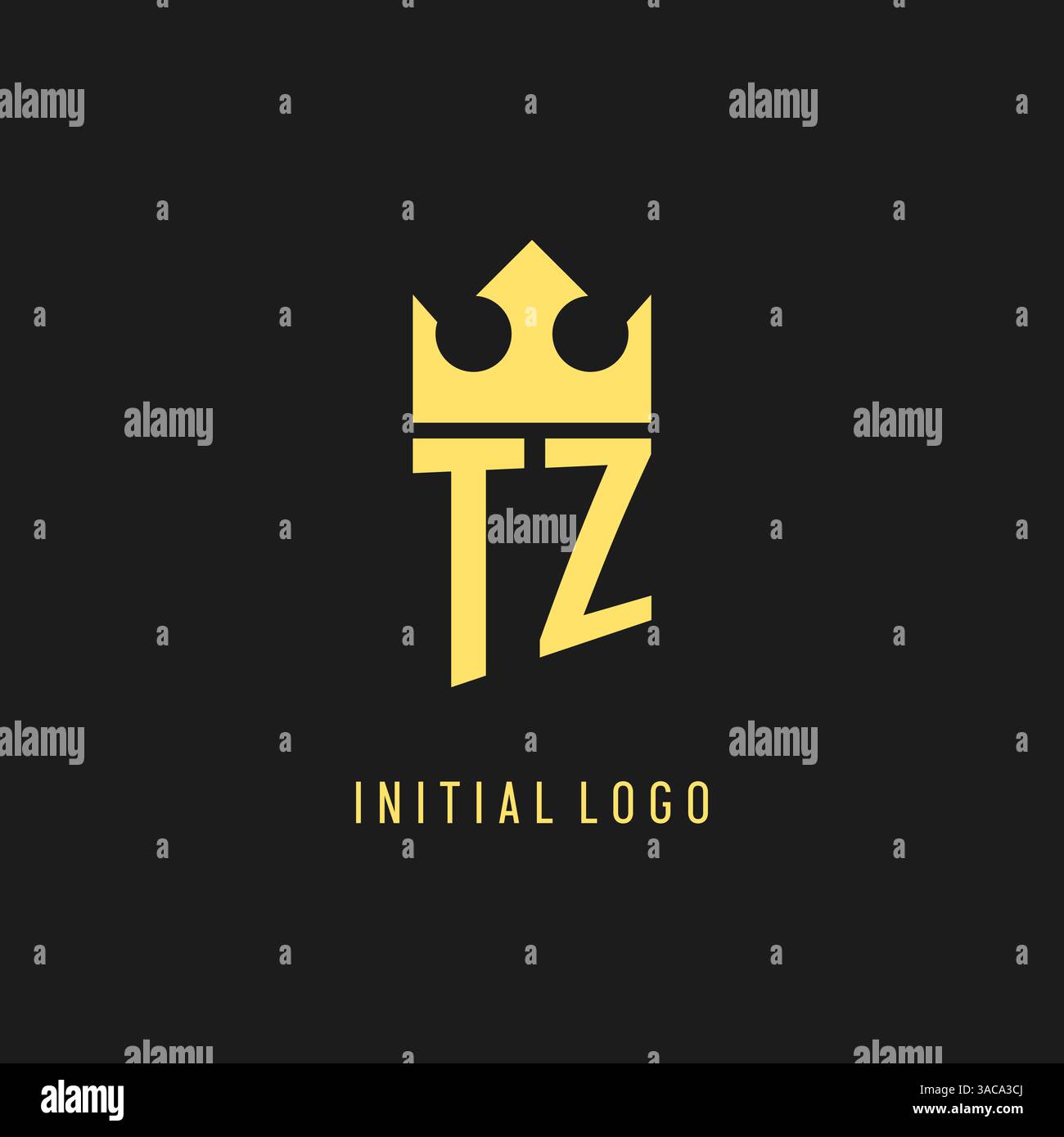 Monogram TZ logo shield crown shape, elegant and luxury initial logo style vector graphic Stock Vector