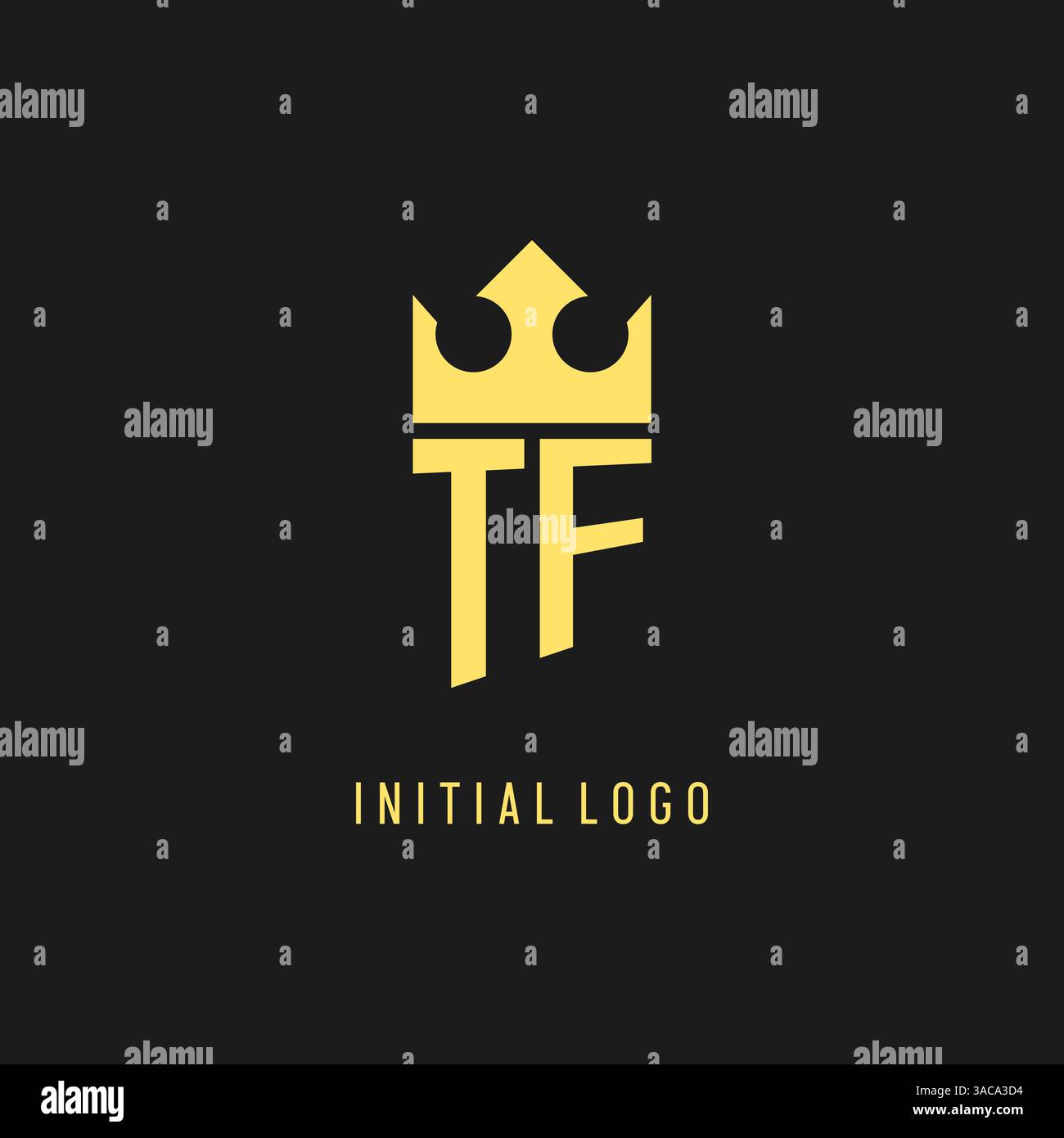 Monogram TF logo shield crown shape, elegant and luxury initial logo style vector graphic Stock Vector