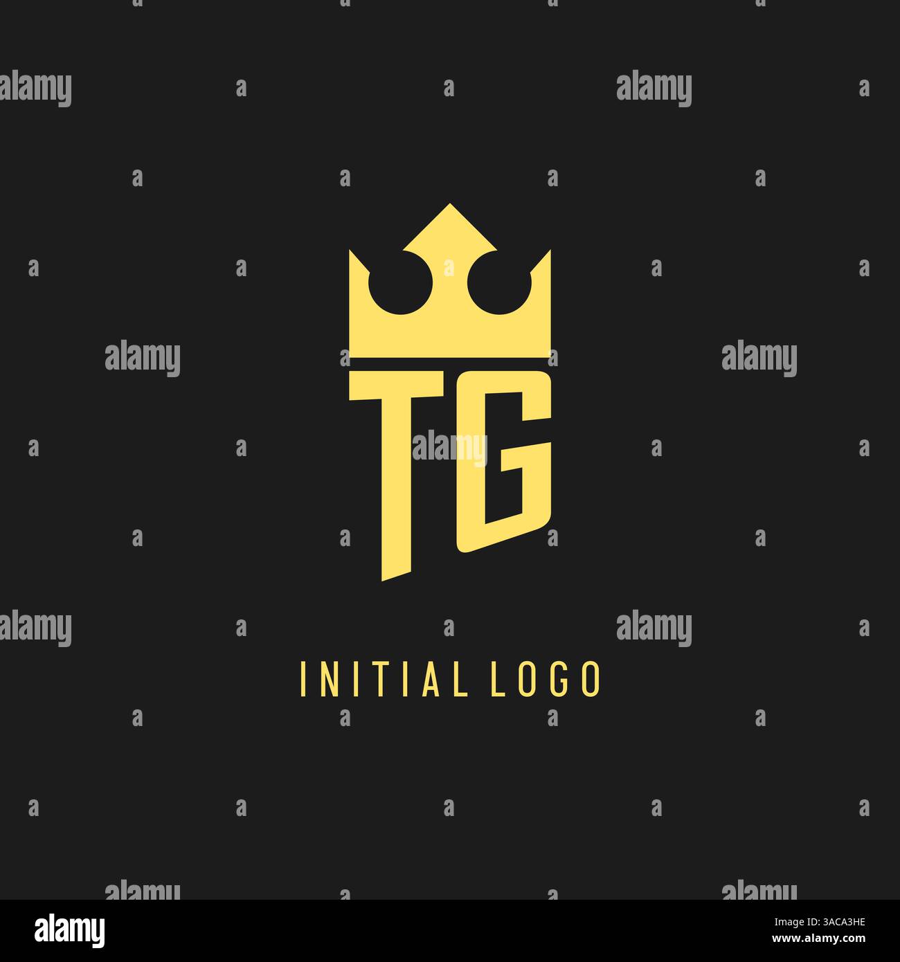 Monogram TG logo shield crown shape, elegant and luxury initial logo style vector graphic Stock Vector