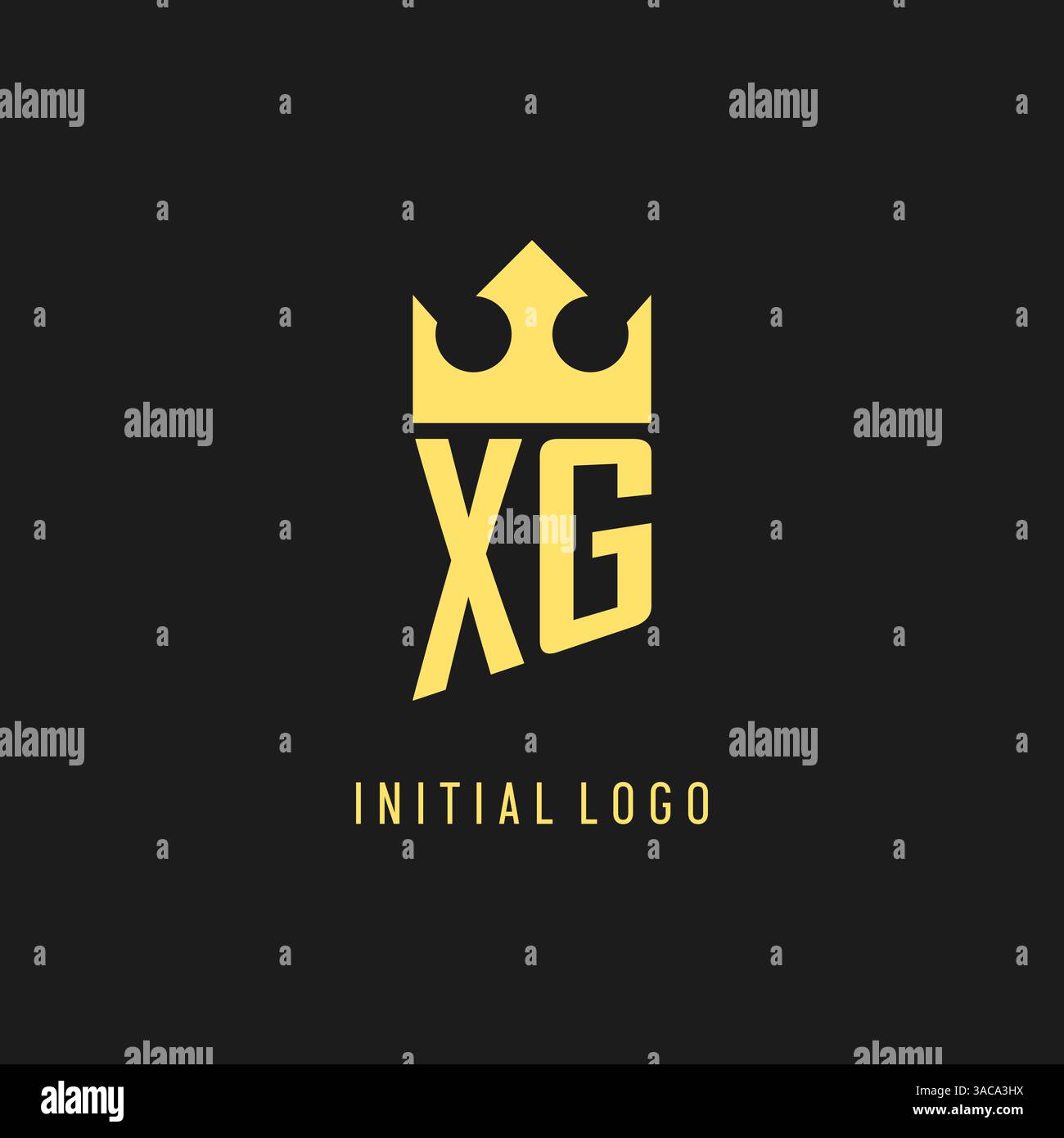 Monogram XG logo shield crown shape, elegant and luxury initial logo style vector graphic Stock Vector
