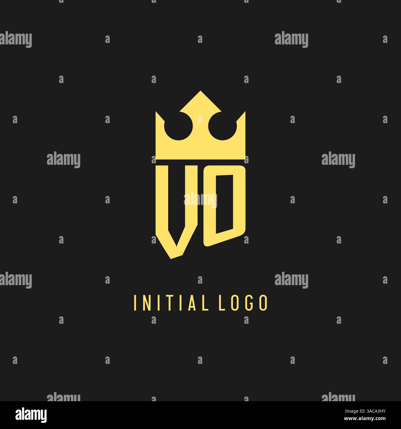 Monogram VO logo shield crown shape, elegant and luxury initial logo style vector graphic Stock Vector