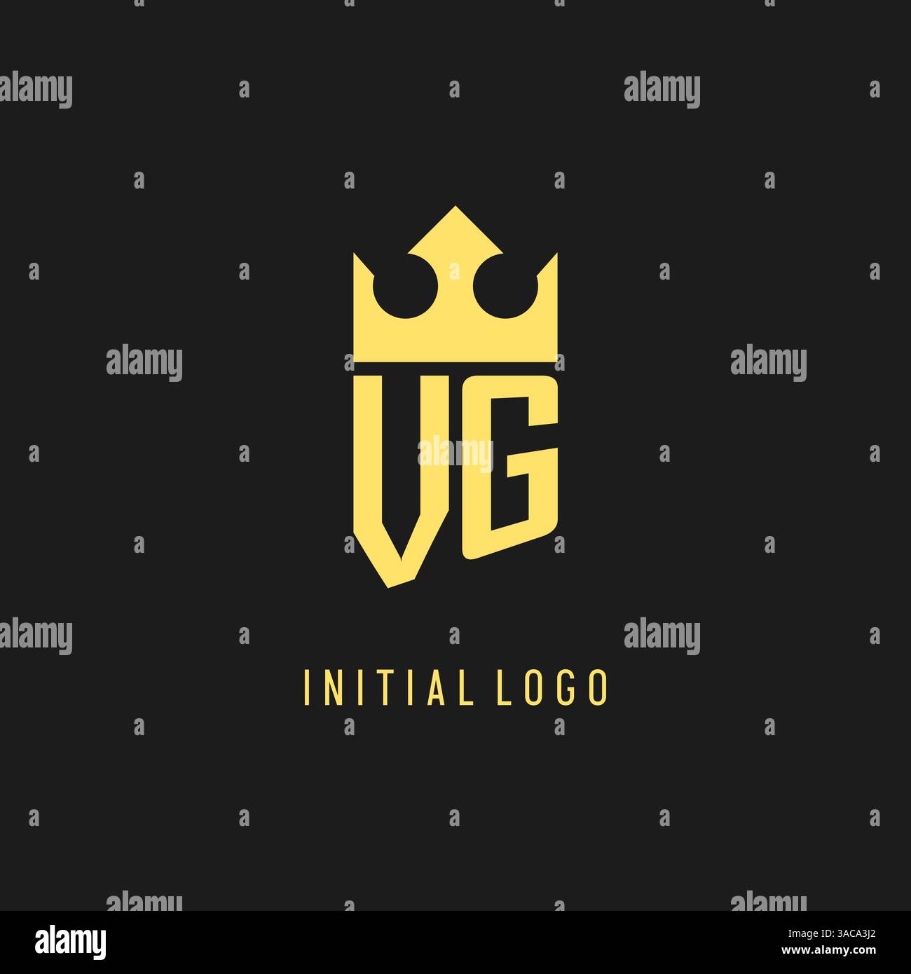 Monogram VG logo shield crown shape, elegant and luxury initial logo style vector graphic Stock Vector