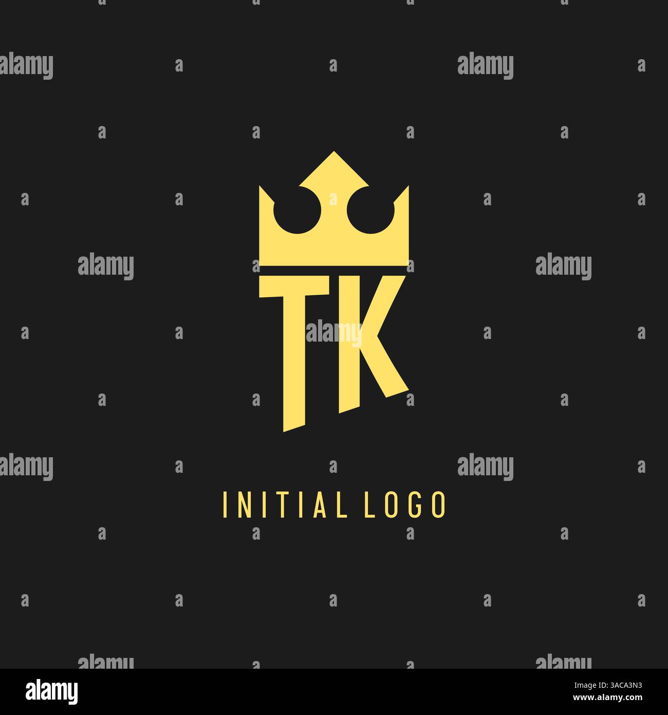 Monogram TK logo shield crown shape, elegant and luxury initial logo style vector graphic Stock Vector