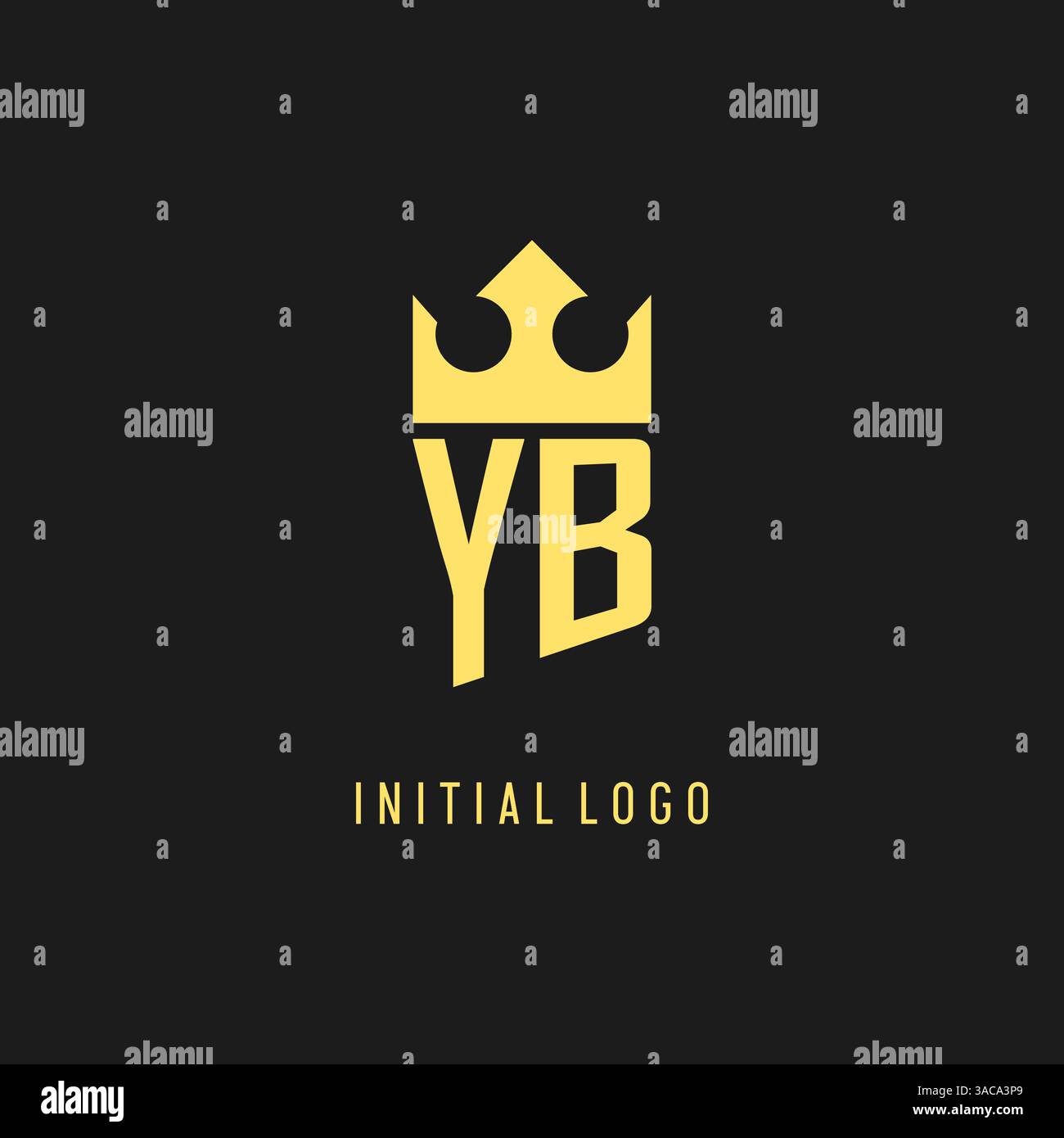 Monogram YB logo shield crown shape, elegant and luxury initial logo style vector graphic Stock Vector