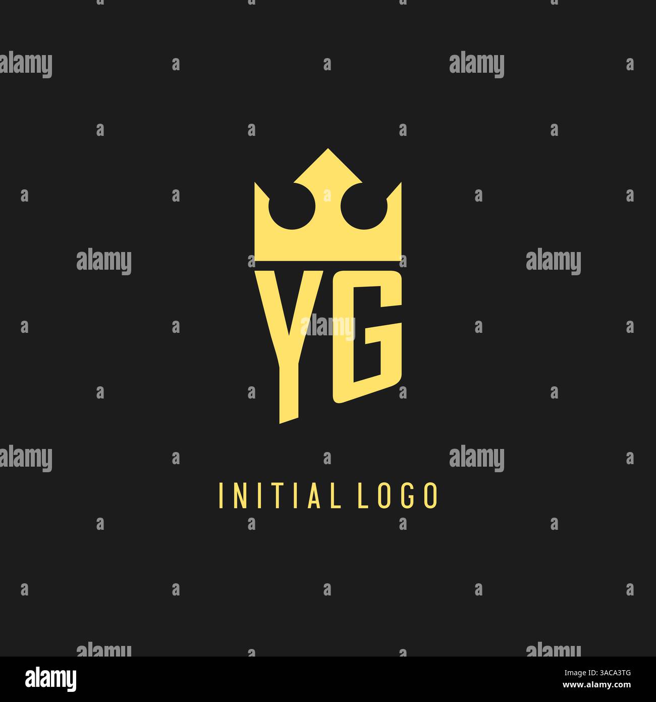 Monogram YG logo shield crown shape, elegant and luxury initial logo style vector graphic Stock Vector