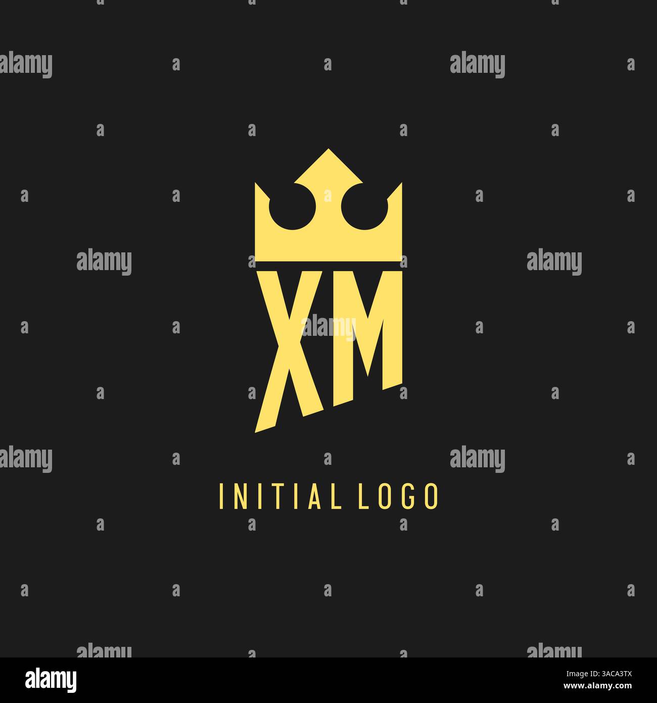 Monogram XM logo shield crown shape, elegant and luxury initial logo style vector graphic Stock Vector
