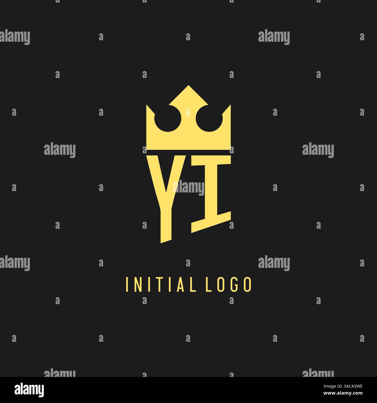Monogram YI logo shield crown shape, elegant and luxury initial logo style vector graphic Stock Vector