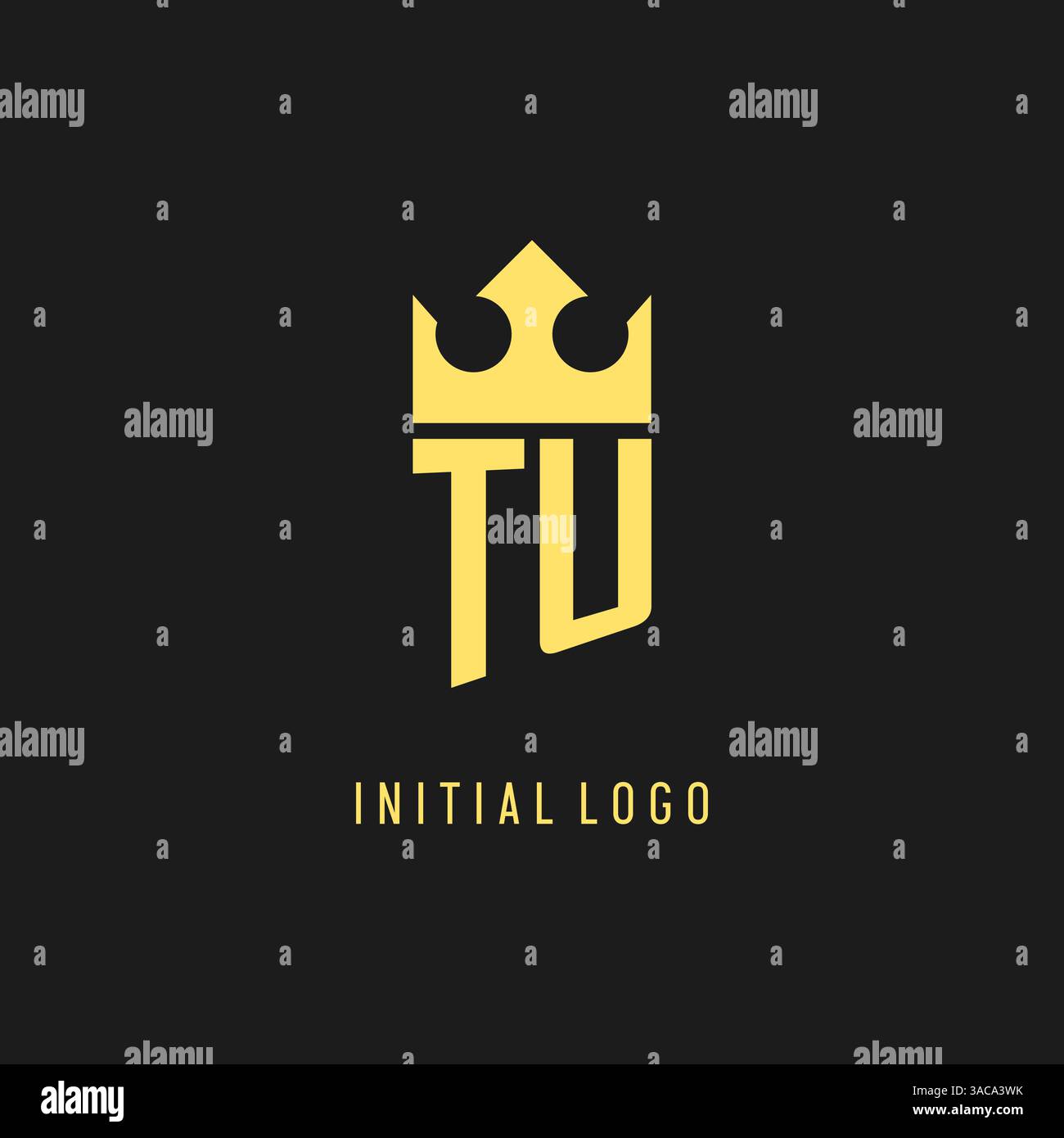 Monogram TU logo shield crown shape, elegant and luxury initial logo style vector graphic Stock Vector