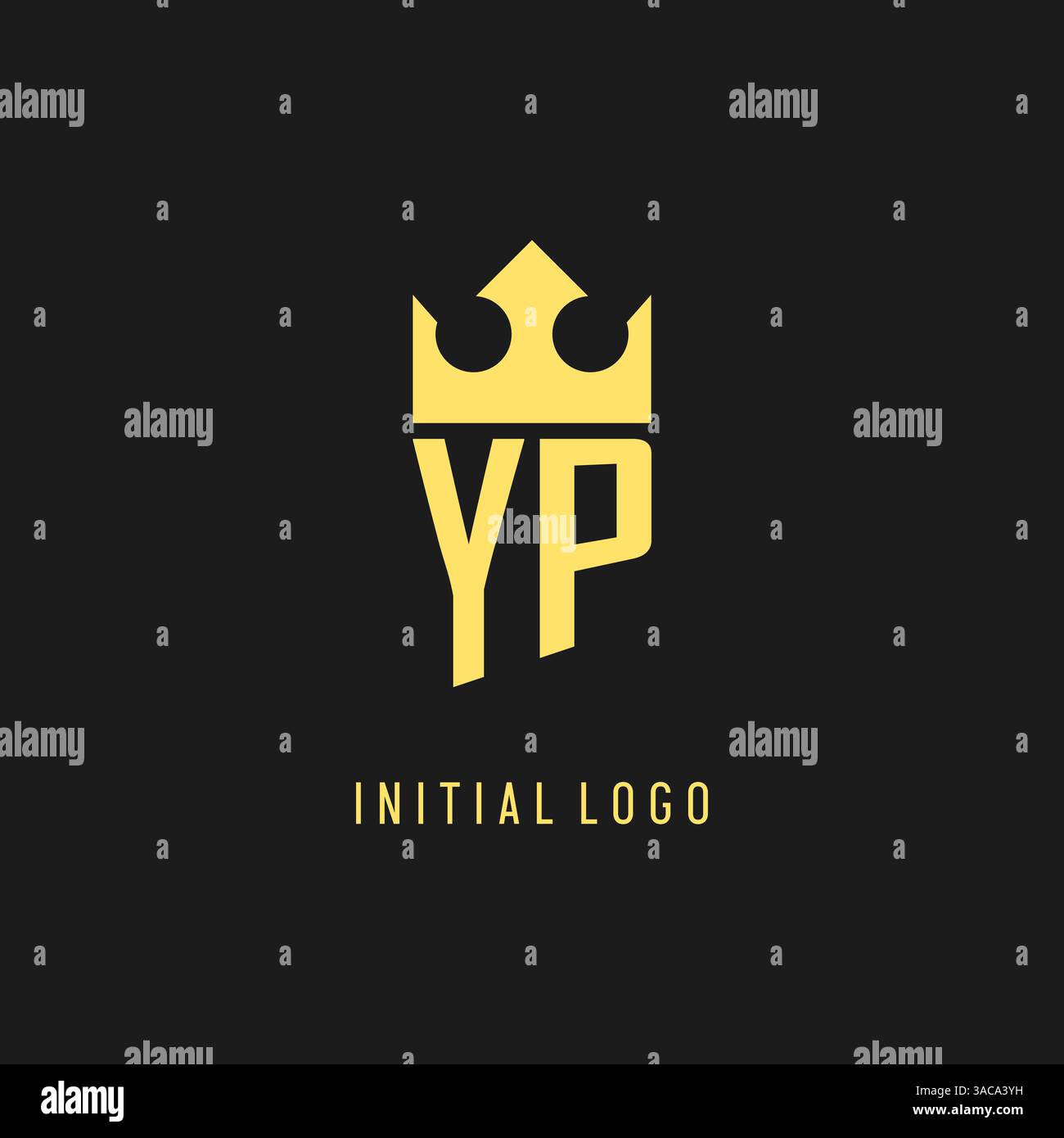 Monogram YP logo shield crown shape, elegant and luxury initial logo style vector graphic Stock Vector