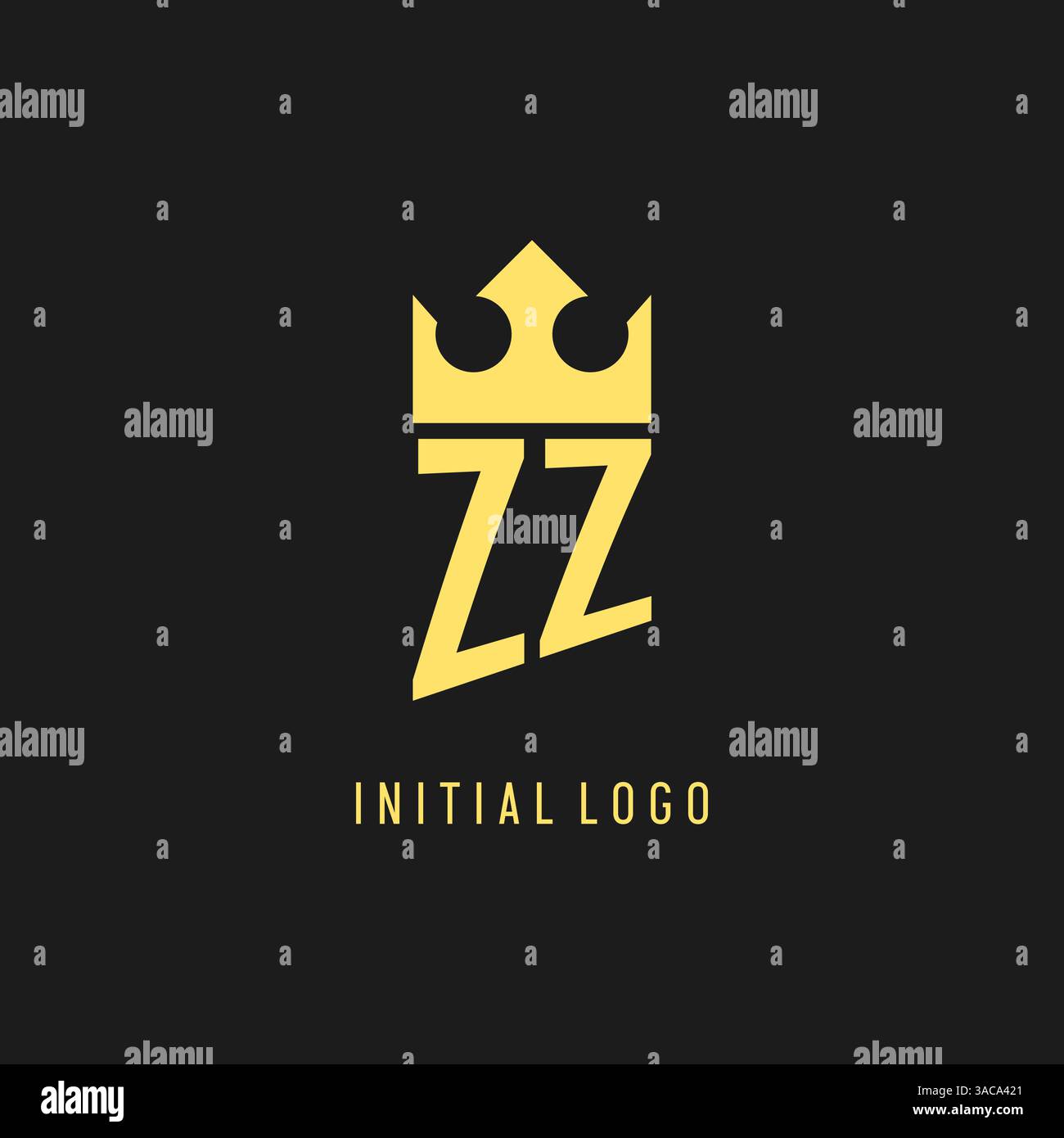 Monogram ZZ logo shield crown shape, elegant and luxury initial logo style vector graphic Stock Vector