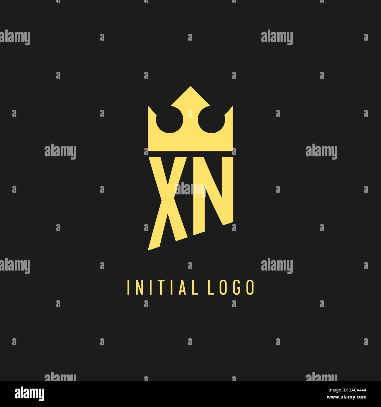 Monogram XN logo shield crown shape, elegant and luxury initial logo style vector graphic Stock Vector