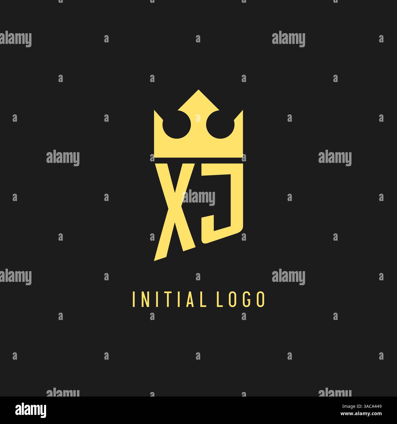 Monogram XJ logo shield crown shape, elegant and luxury initial logo style vector graphic Stock Vector