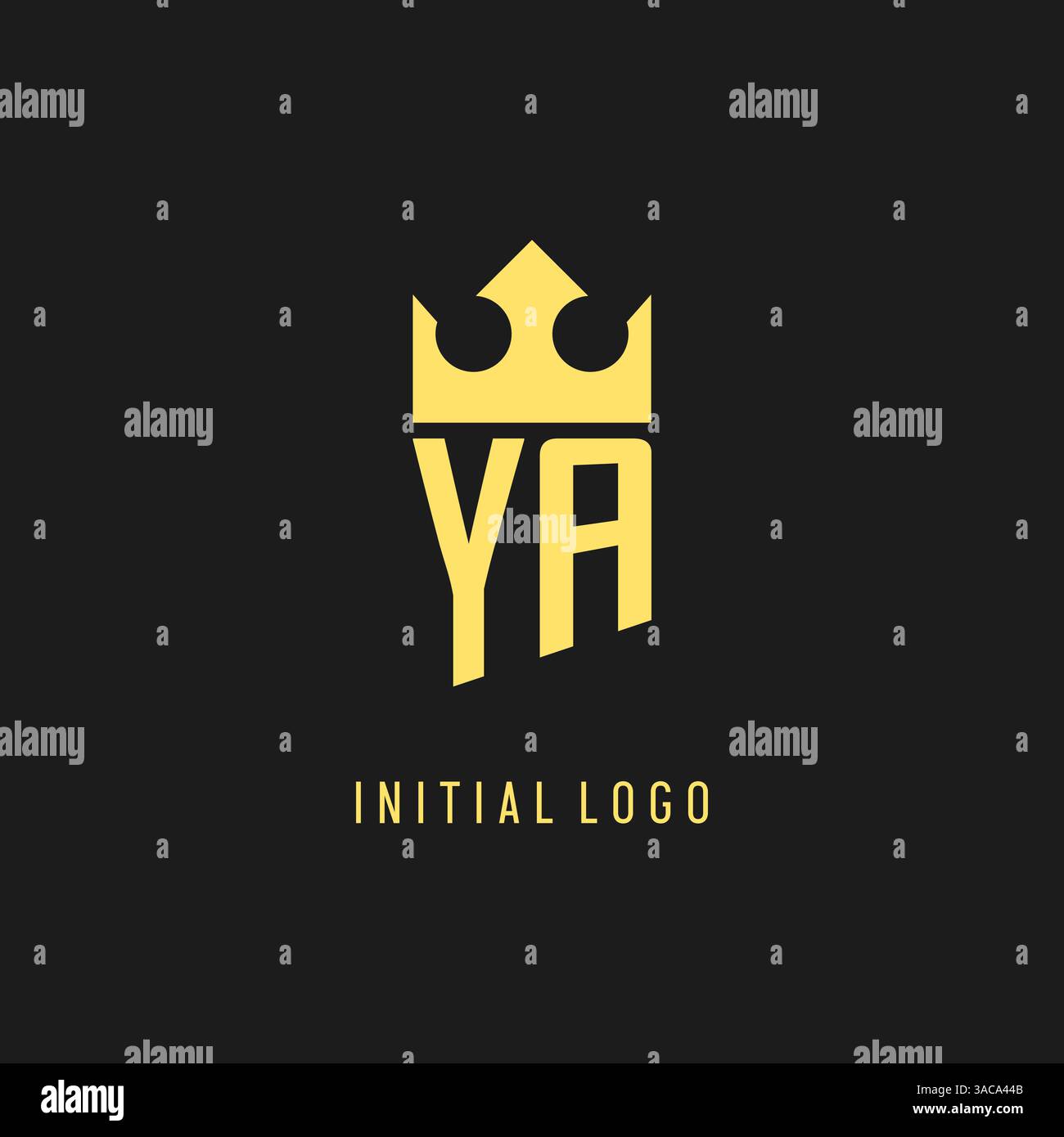 Monogram YA logo shield crown shape, elegant and luxury initial logo style vector graphic Stock Vector
