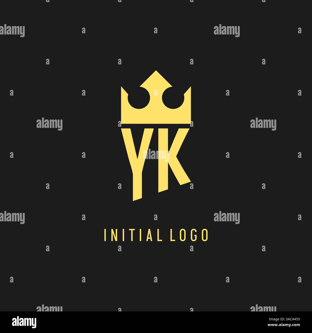 Monogram YK logo shield crown shape, elegant and luxury initial logo style vector graphic Stock Vector