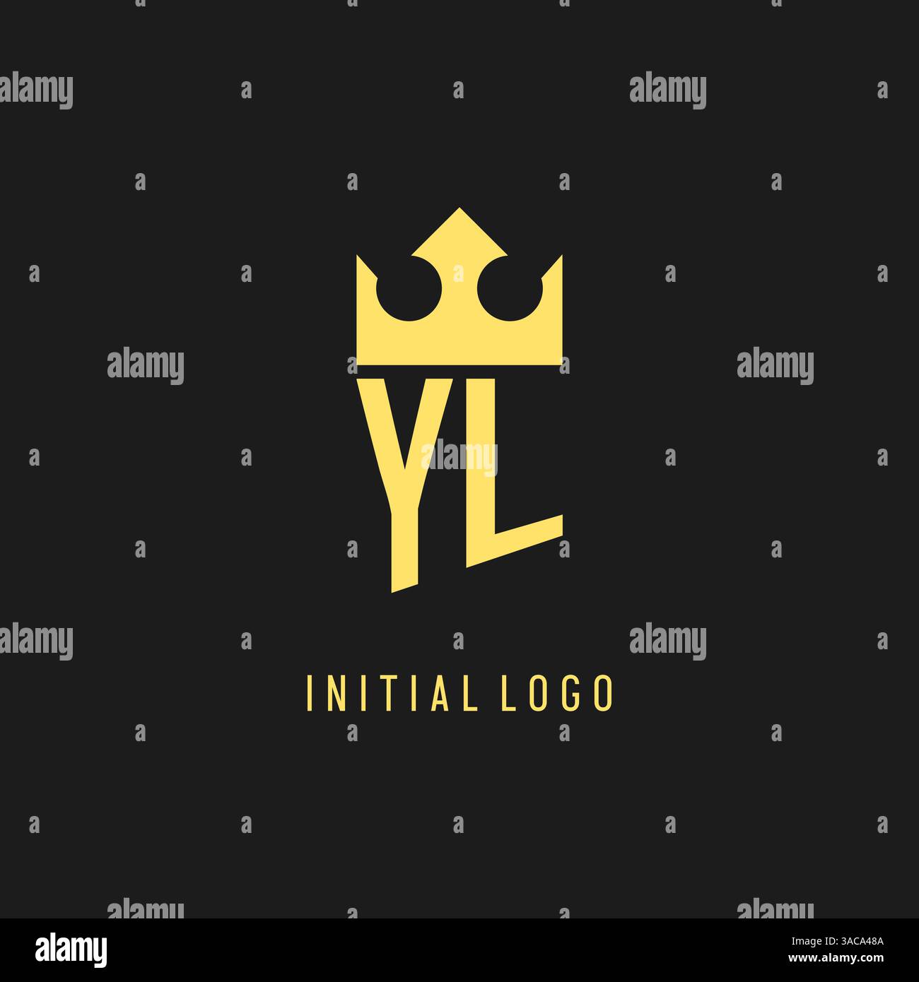 Monogram YL logo shield crown shape, elegant and luxury initial logo style vector graphic Stock Vector