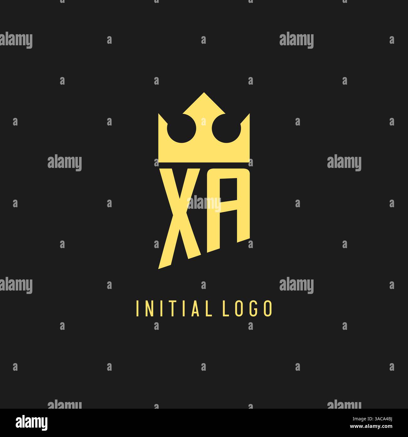 Monogram XA logo shield crown shape, elegant and luxury initial logo style vector graphic Stock Vector