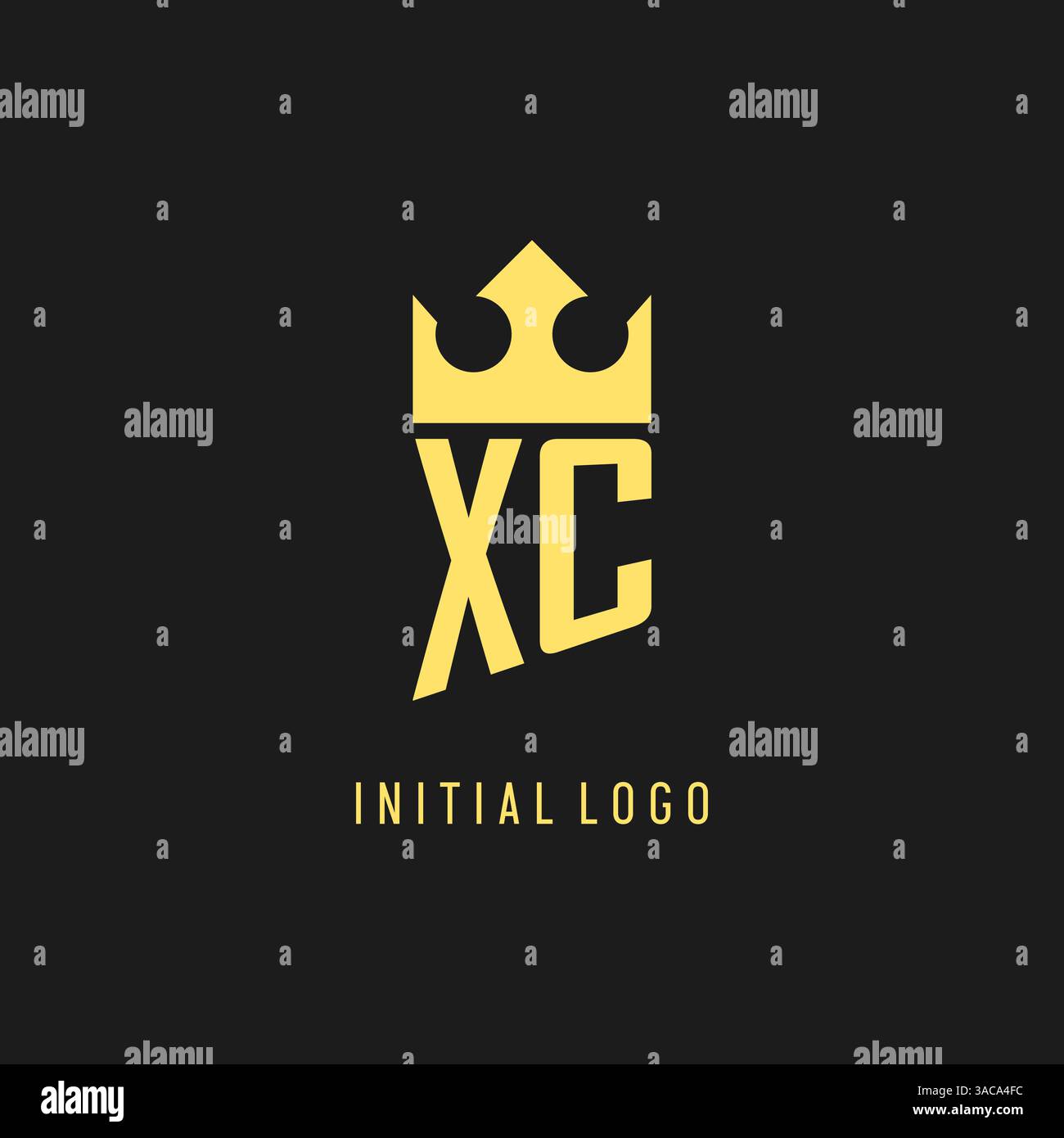 Monogram XC logo shield crown shape, elegant and luxury initial logo style vector graphic Stock Vector
