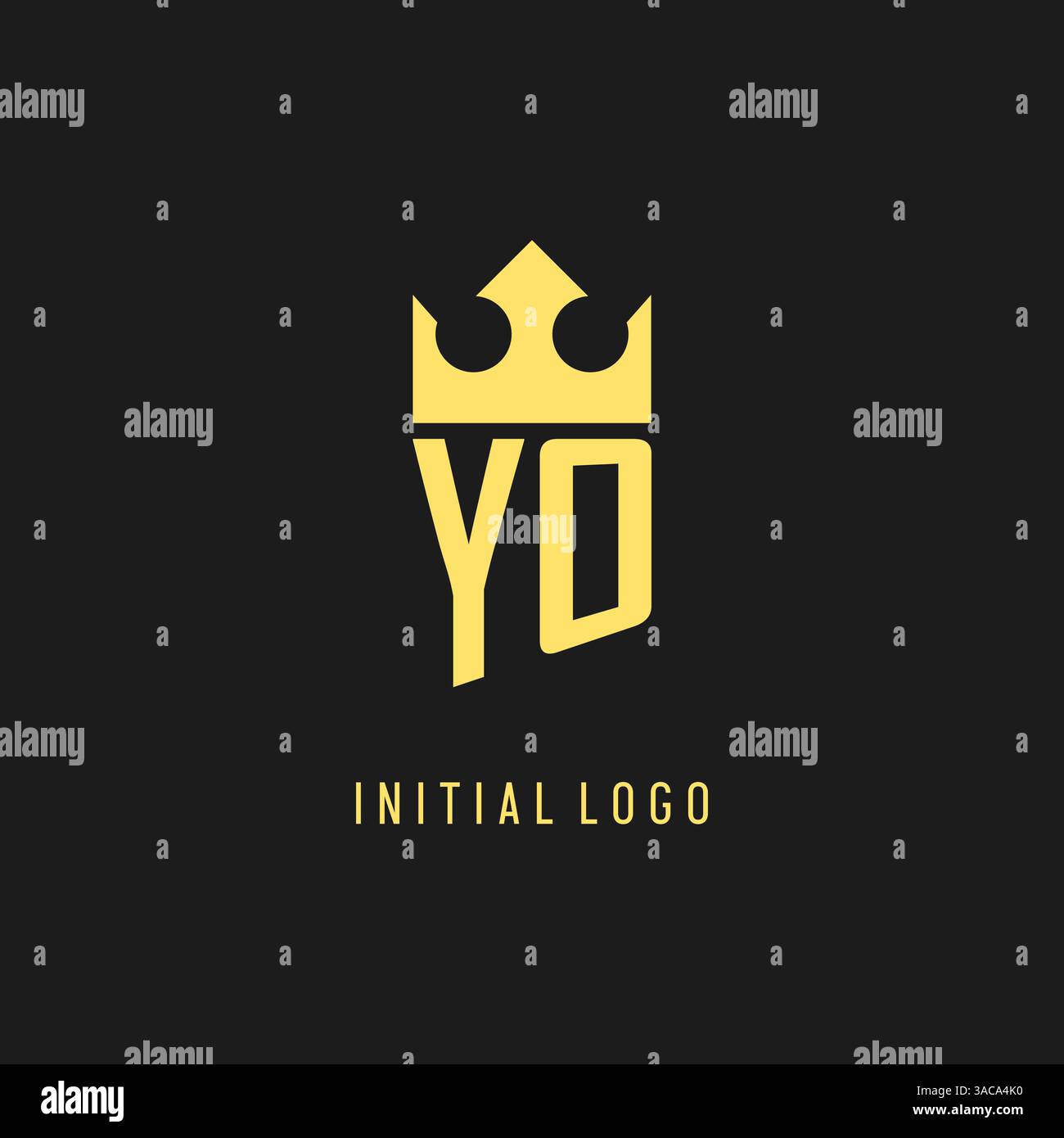 Monogram YO logo shield crown shape, elegant and luxury initial logo style vector graphic Stock Vector