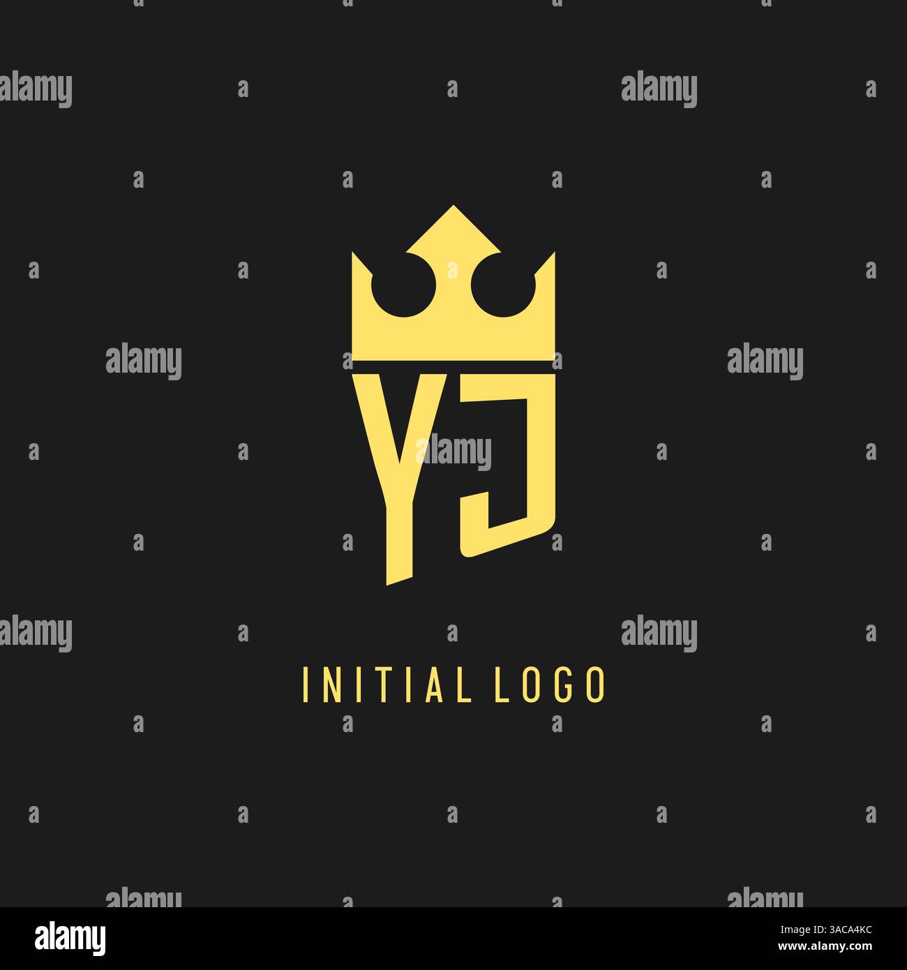 Monogram YJ logo shield crown shape, elegant and luxury initial logo style vector graphic Stock Vector