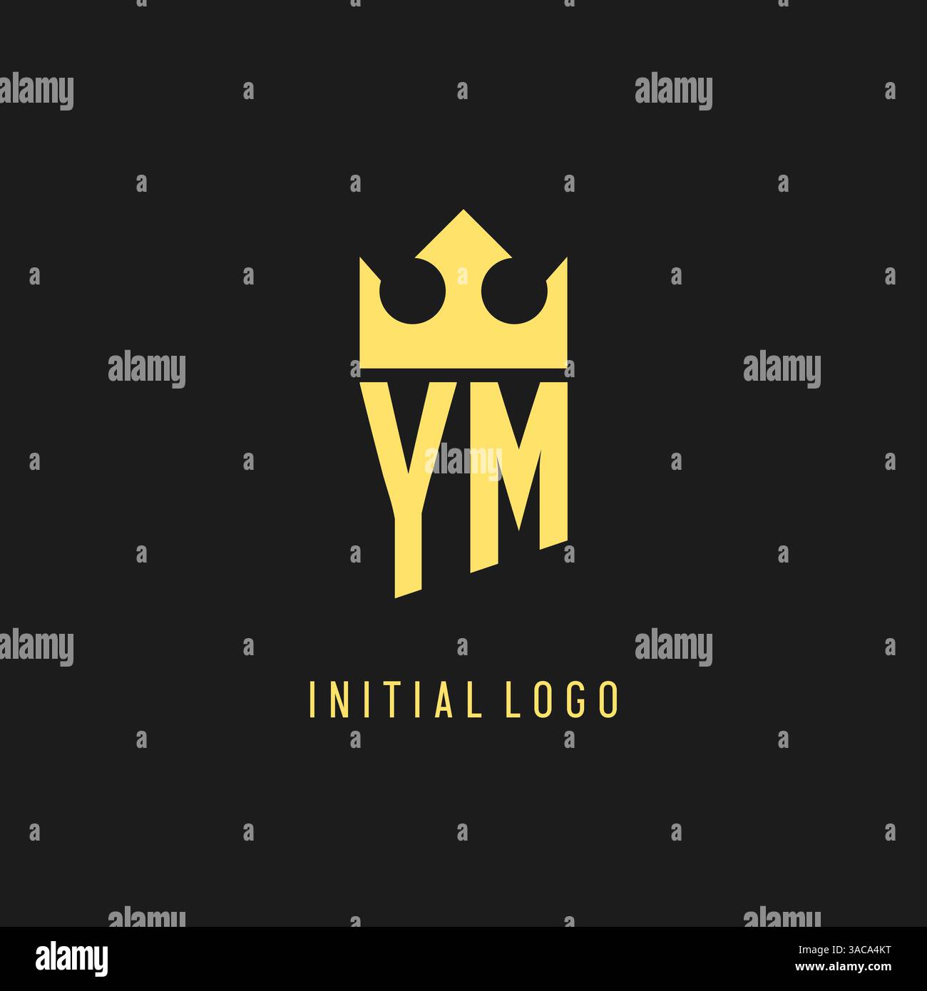 Monogram YM logo shield crown shape, elegant and luxury initial logo style vector graphic Stock Vector