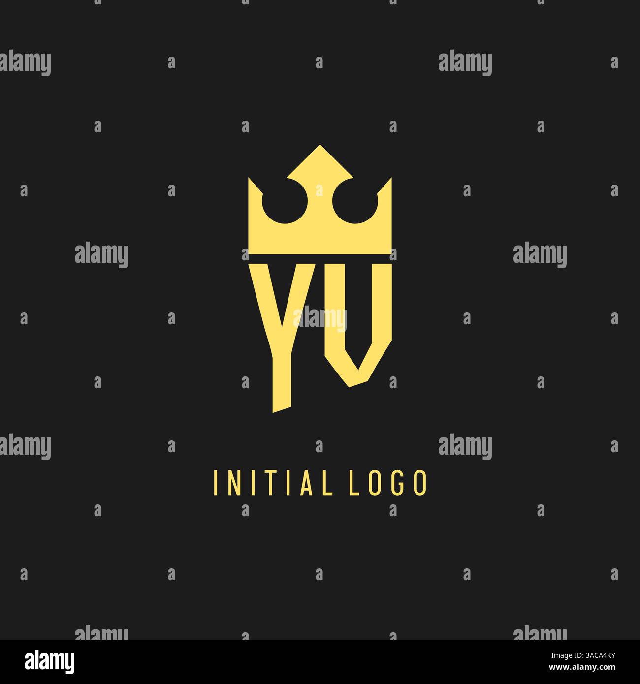 Monogram YV logo shield crown shape, elegant and luxury initial logo style vector graphic Stock Vector