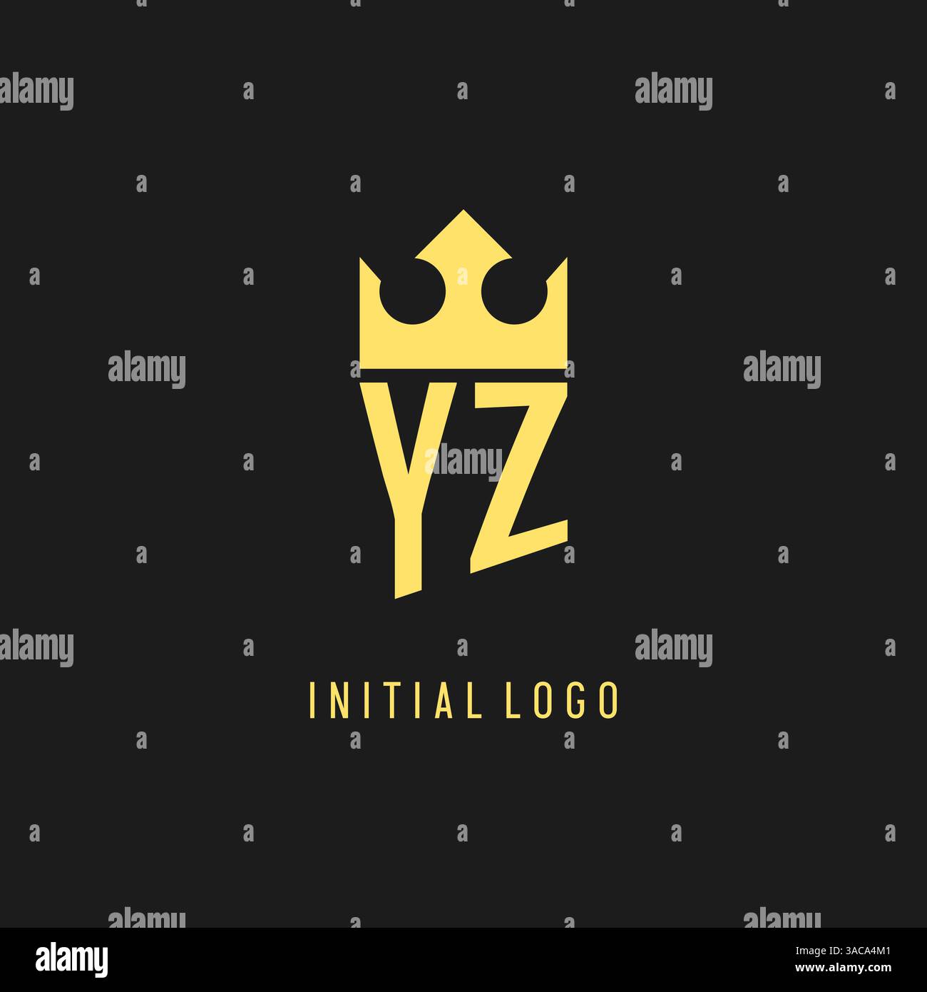 Monogram YZ logo shield crown shape, elegant and luxury initial logo style vector graphic Stock Vector