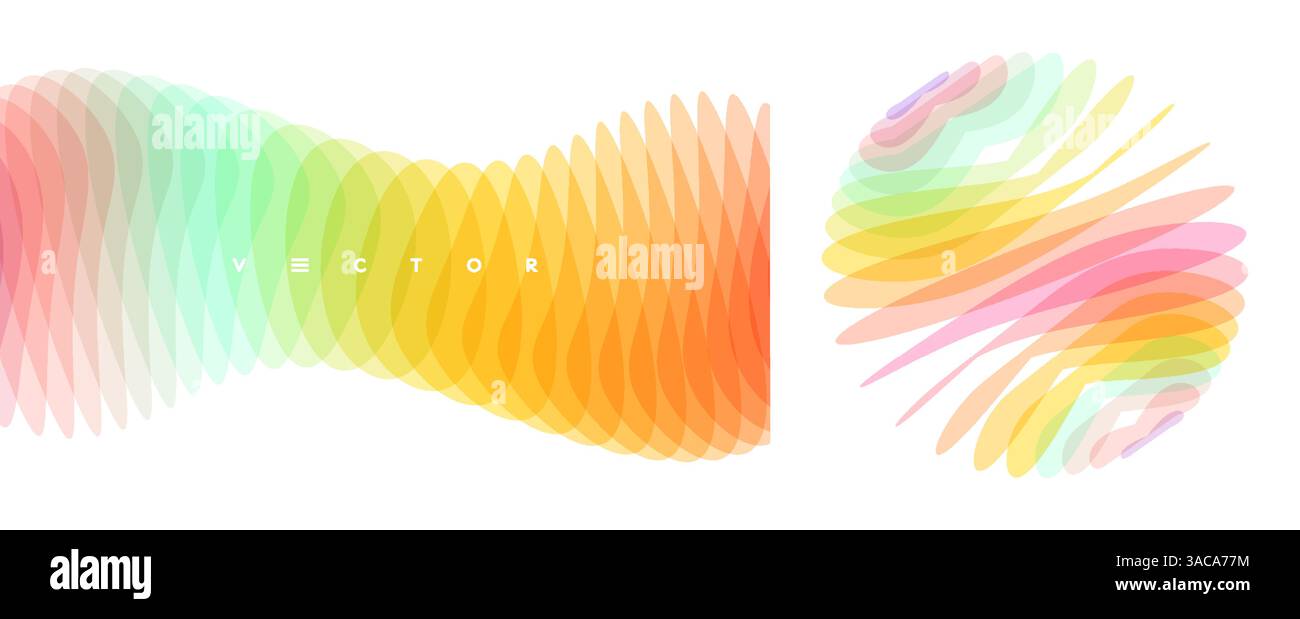 Sphere. Abstract digital wave with dynamic effect. 3d vector illustration made of various overlapping elements. Applicable for banners, placards, post Stock Vector